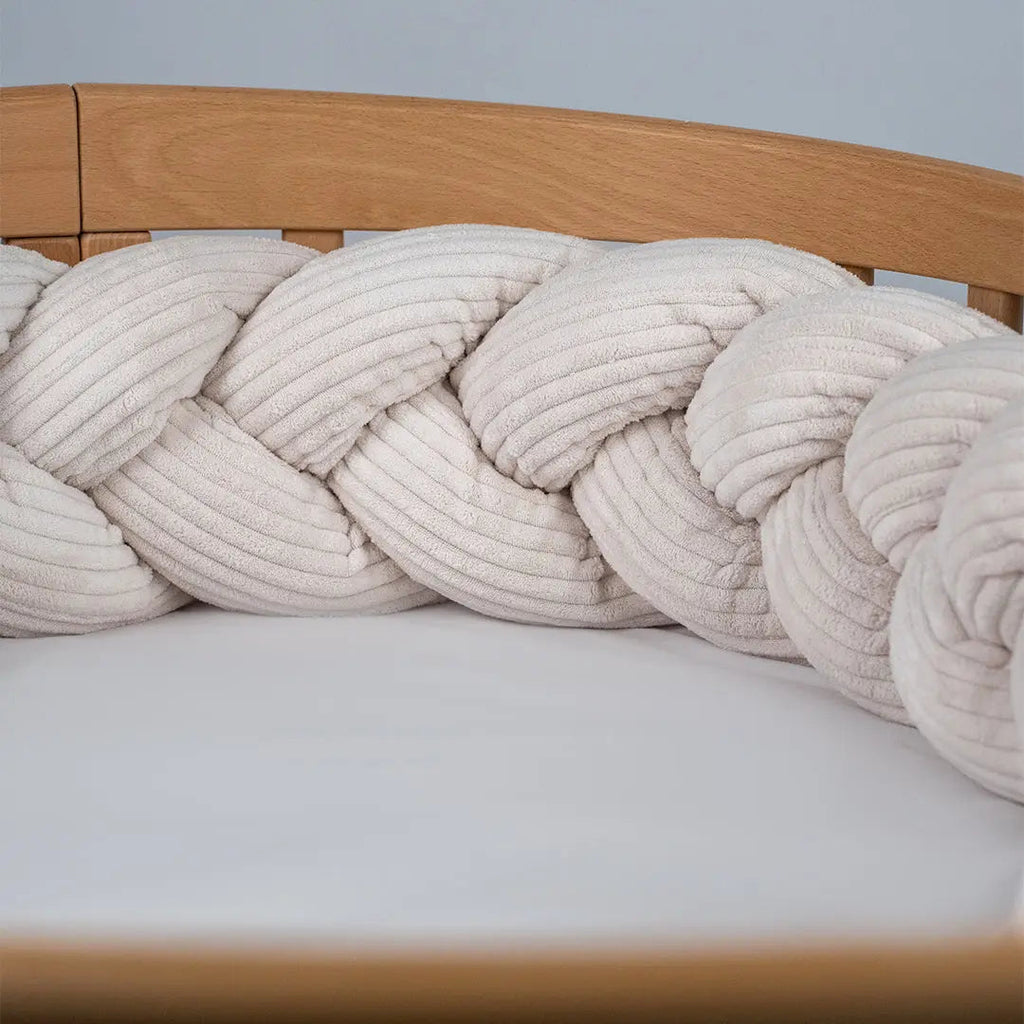 Bettschlange geflochten Cord – Bettzopf & Bettumrandung fürs Babybett, Kinderbett