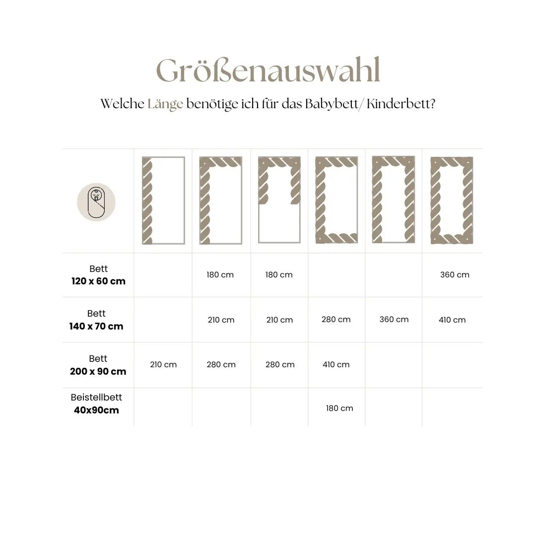 Bettschlange Baby geflochten Cord – Bettzopf & Bettumrandung fürs Babybett - CGE Teddy Couture