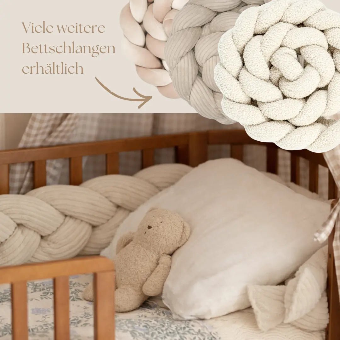 Bettschlange Baby geflochten Cord – Bettzopf & Bettumrandung fürs Babybett - CGE Teddy Couture