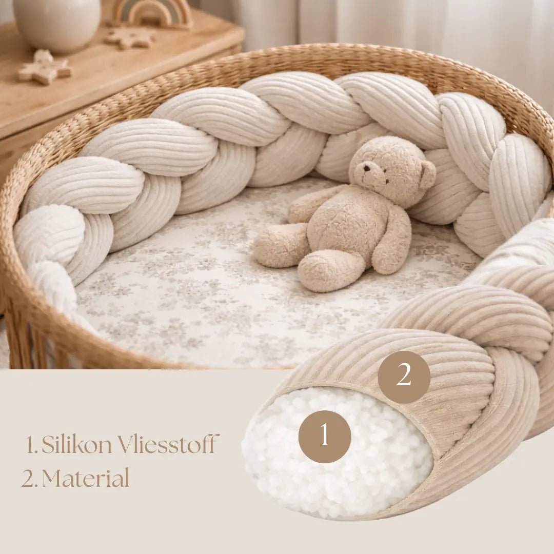Bettschlange Baby geflochten Cord – Bettzopf & Bettumrandung fürs Babybett - CGE Teddy Couture