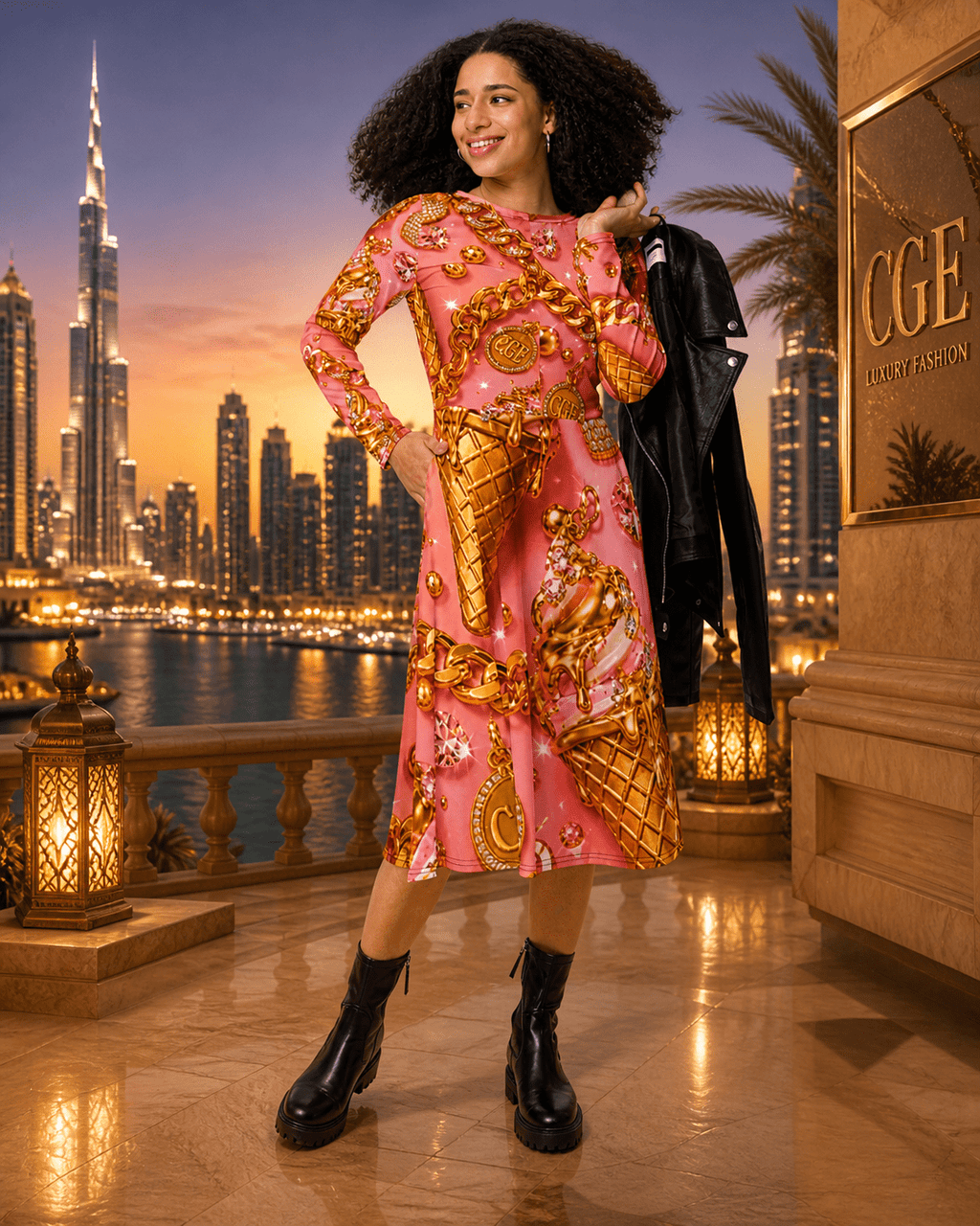 CGE Golden Ice Dress – Luxury Summer Kleid Damen - CGE Teddy Couture