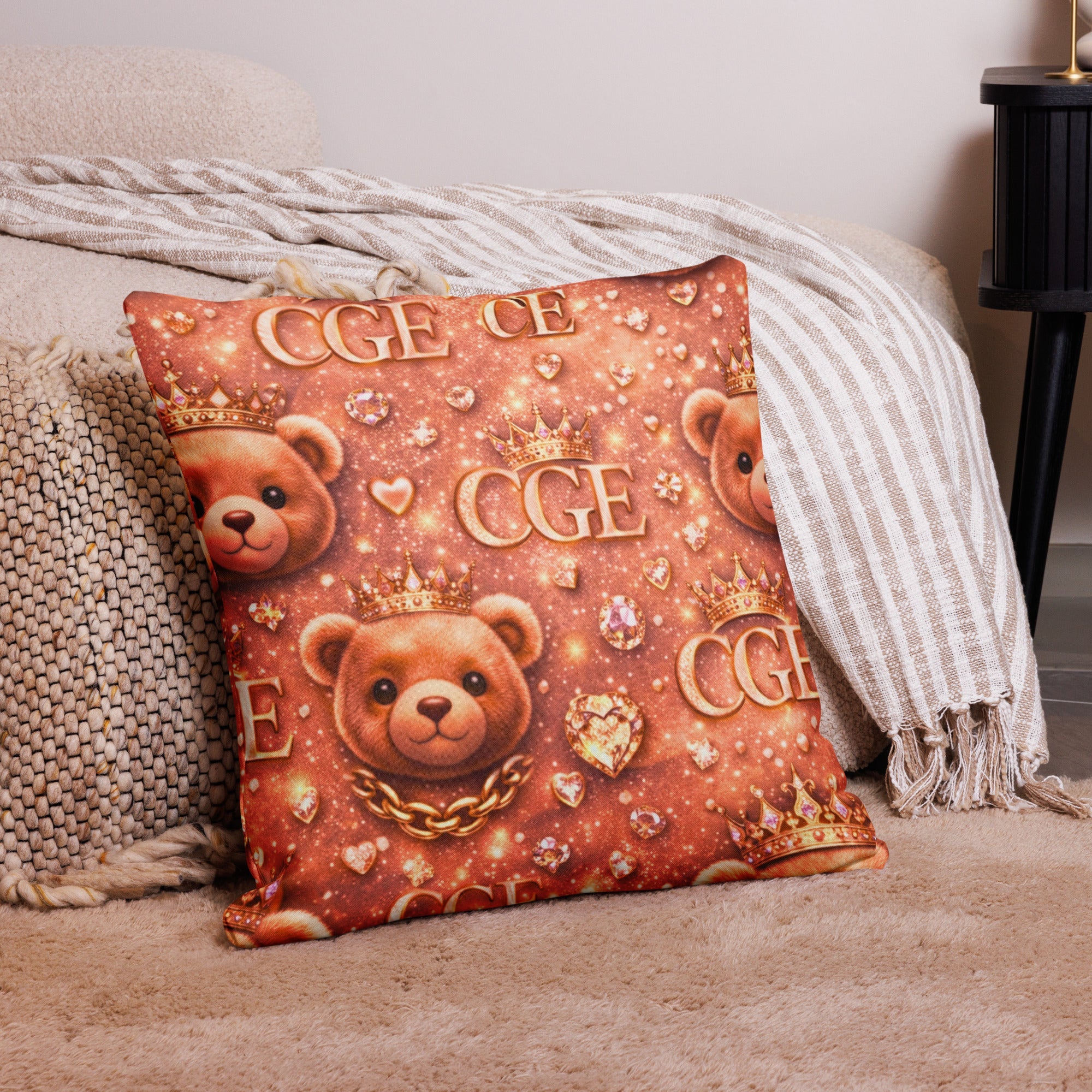 CGE Royal Komplett Set – Luxus Designer Outfit & Home Set für Kinder (Shirt, Leggings, Decke & Kissen) - CGE Teddy Couture