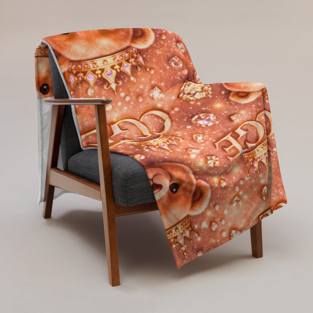 CGE Royal Teddy Decke – Luxus Baby & Kinder Designer Kuscheldecke Roségold Glam - CGE Teddy Couture
