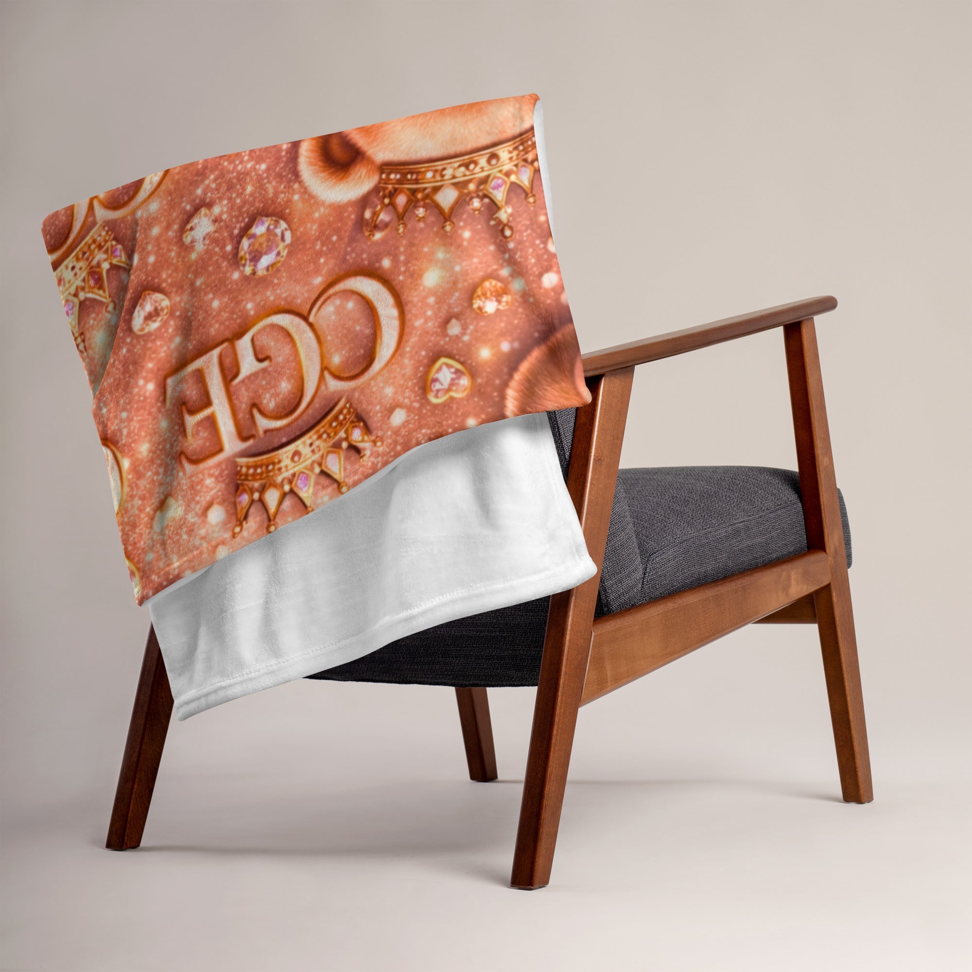 CGE Royal Teddy Decke – Luxus Baby & Kinder Designer Kuscheldecke Roségold Glam - CGE Teddy Couture