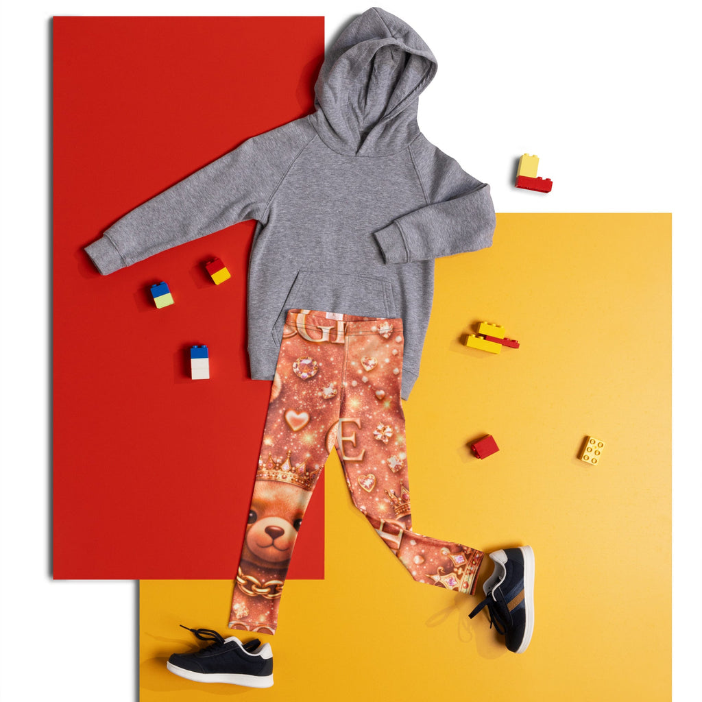 CGE Royal Teddy Leggings – Luxus Baby & Kinder Designer Leggings Roségold - CGE Teddy Couture