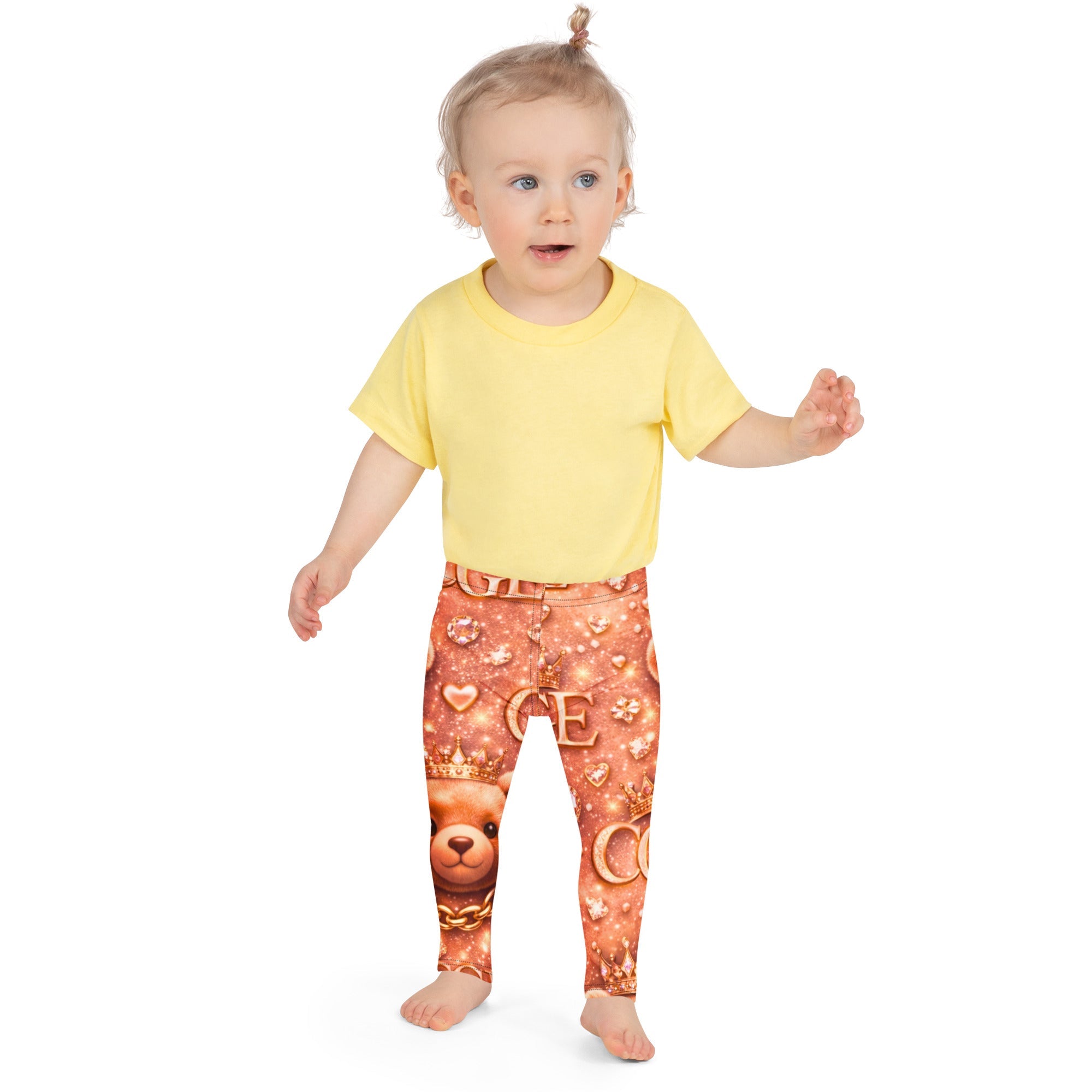 CGE Royal Teddy Leggings – Luxus Baby & Kinder Designer Leggings Roségold - CGE Teddy Couture
