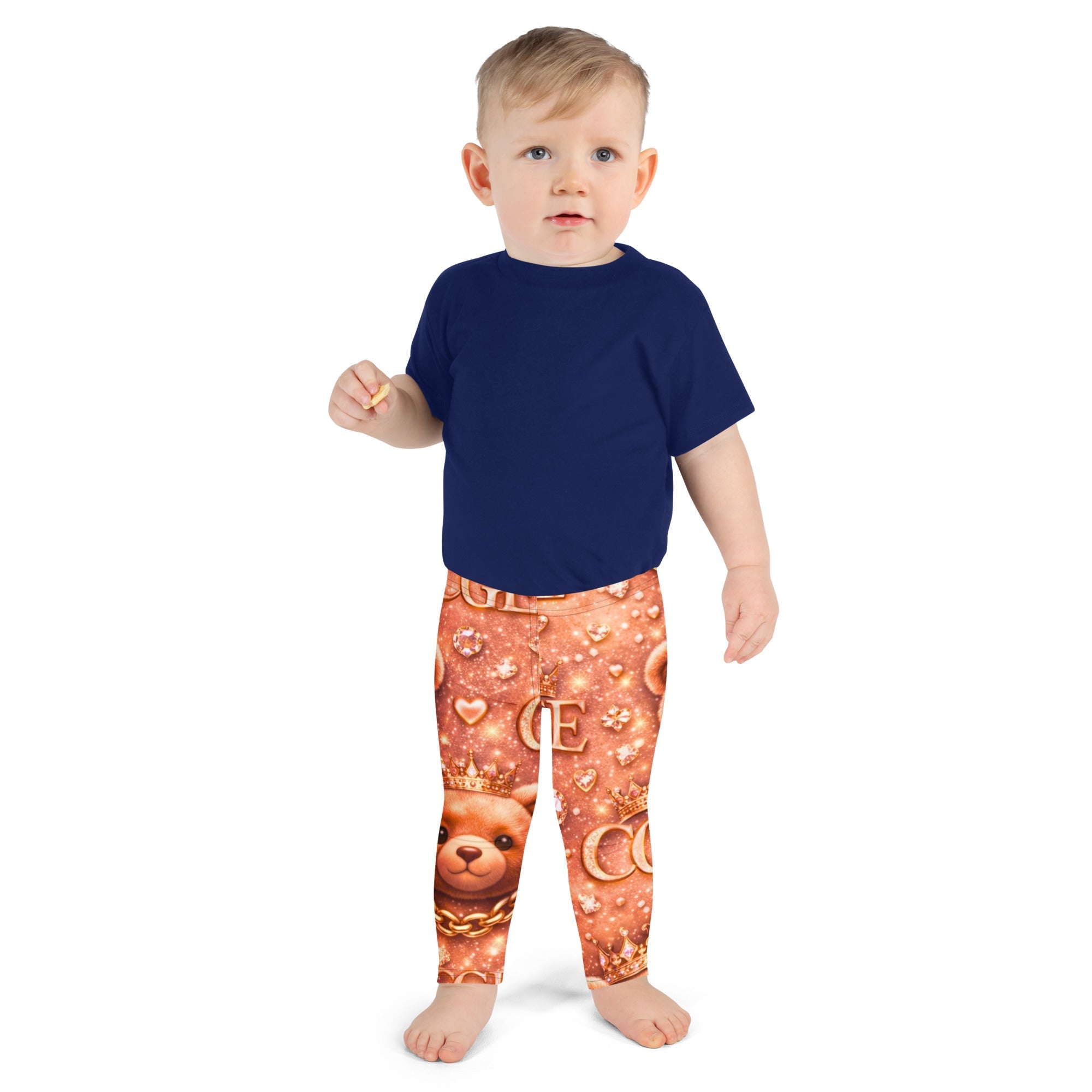 CGE Royal Teddy Leggings – Luxus Baby & Kinder Designer Leggings Roségold - CGE Teddy Couture
