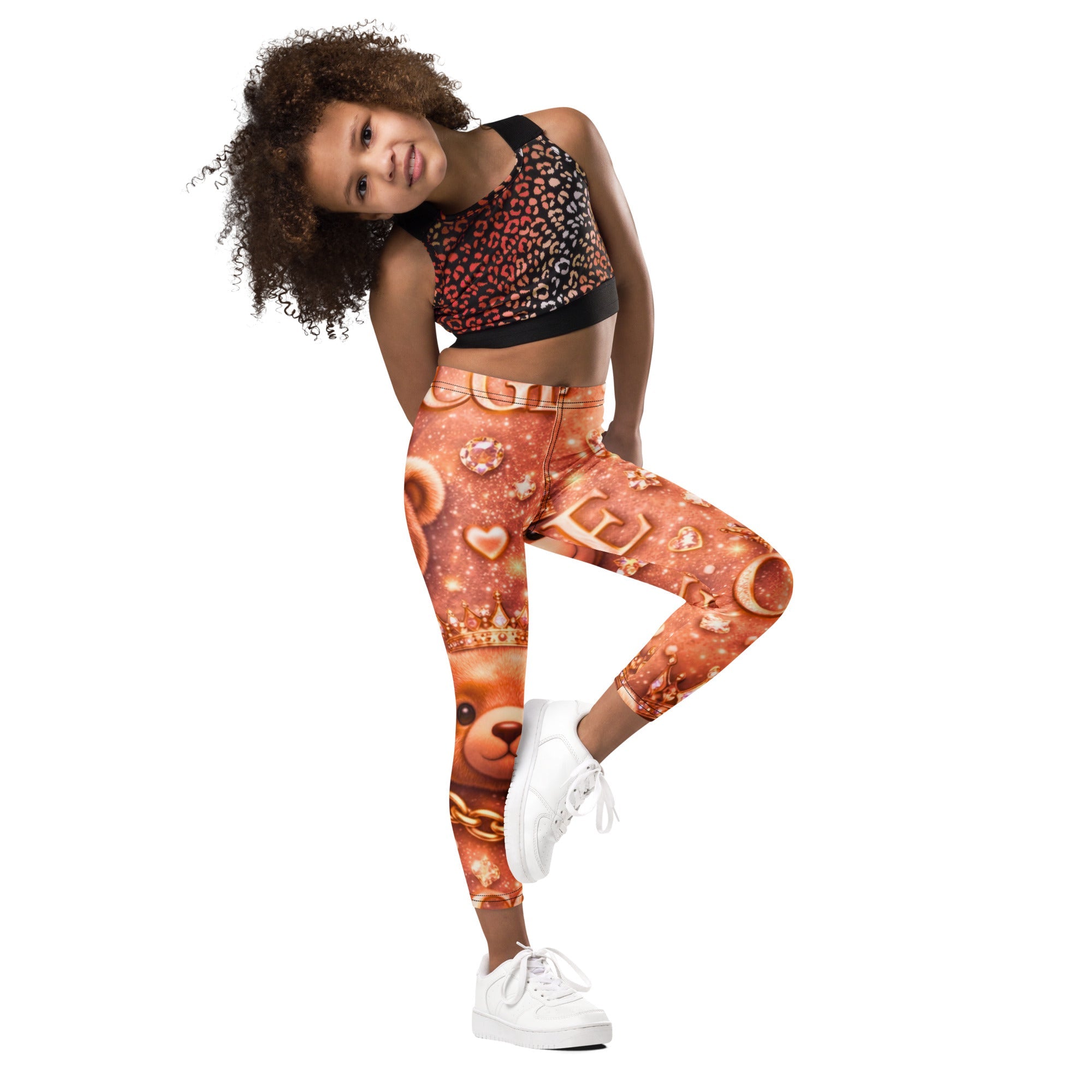 CGE Royal Teddy Leggings – Luxus Baby & Kinder Designer Leggings Roségold - CGE Teddy Couture