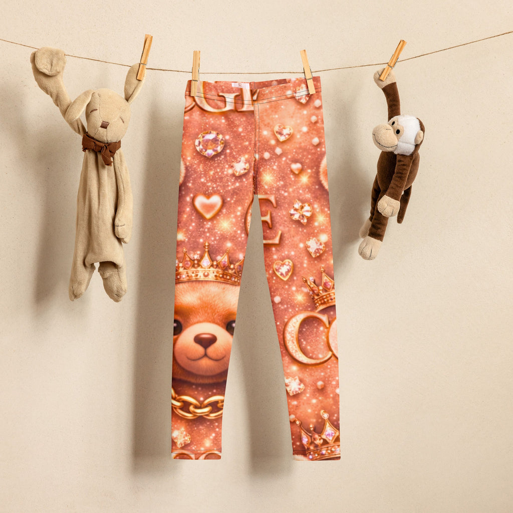 CGE Royal Teddy Leggings – Luxus Baby & Kinder Designer Leggings Roségold - CGE Teddy Couture