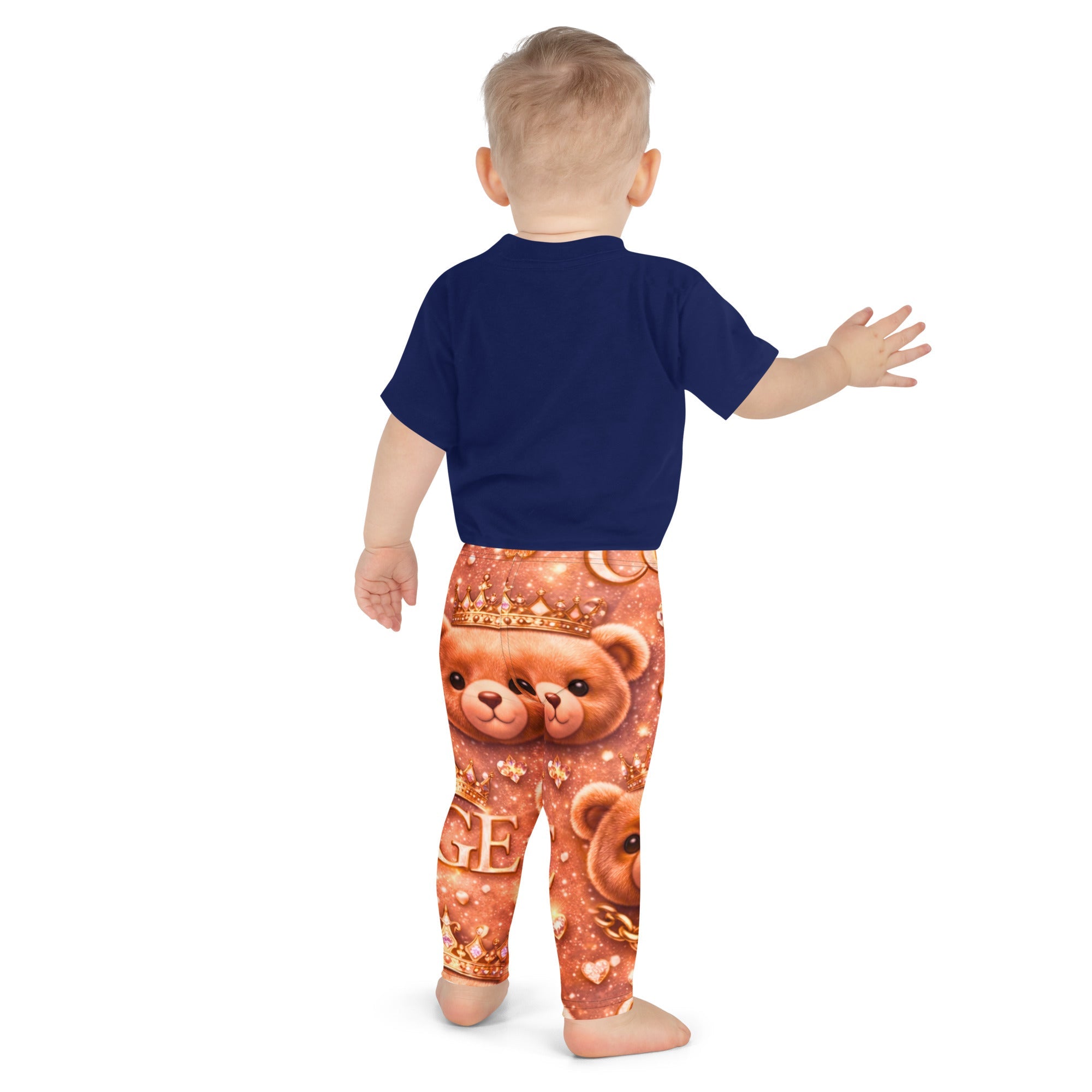 CGE Royal Teddy Leggings – Luxus Baby & Kinder Designer Leggings Roségold - CGE Teddy Couture