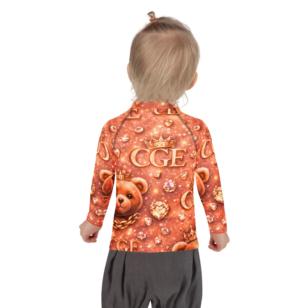 CGE Royal Teddy Shirt – Luxus Kinder Designer Langarmshirt Roségold - CGE Teddy Couture