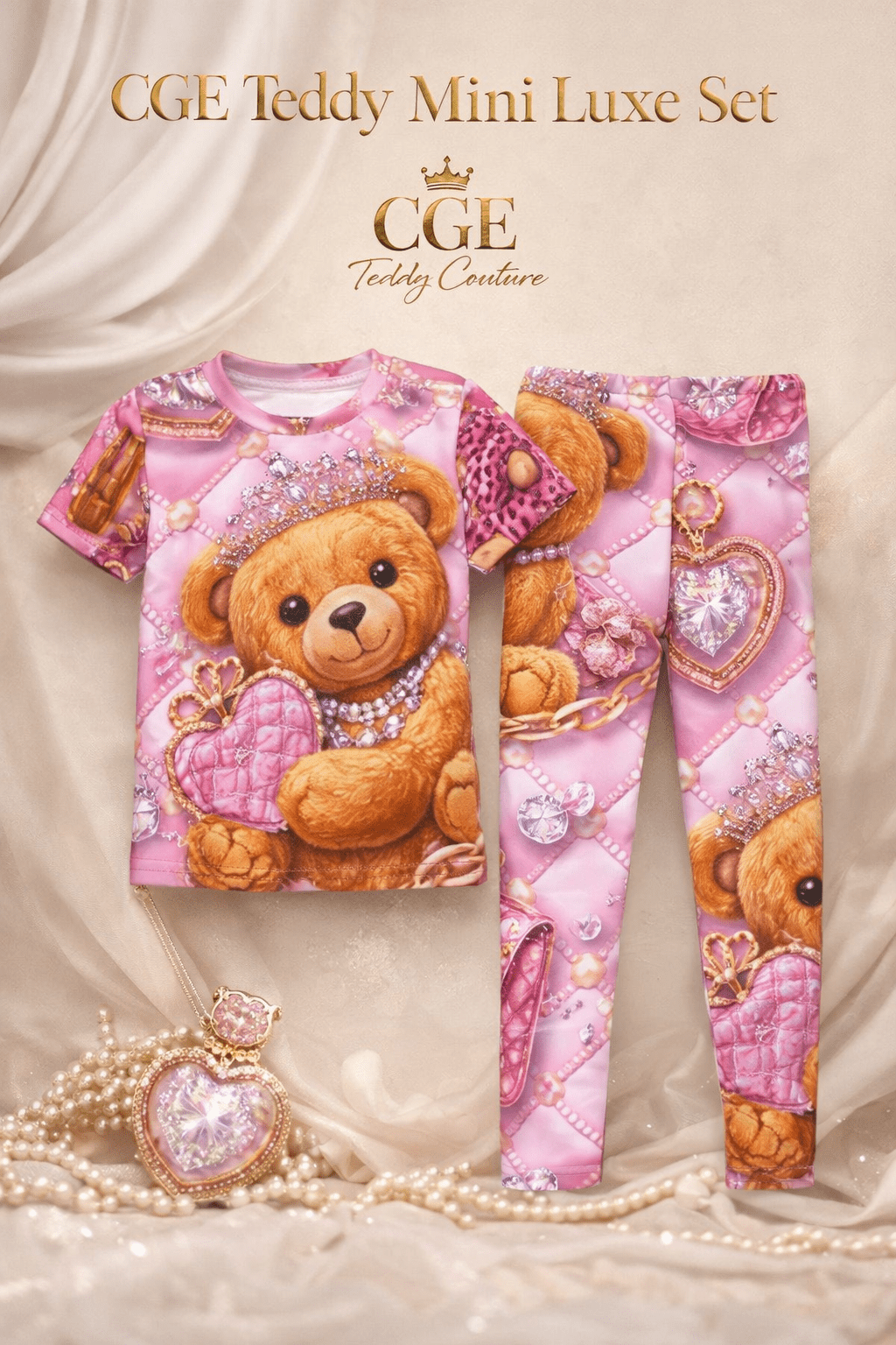 CGE Teddy Couture Kids Set – Leggings & T-Shirt im Glam Style - CGE Teddy Couture