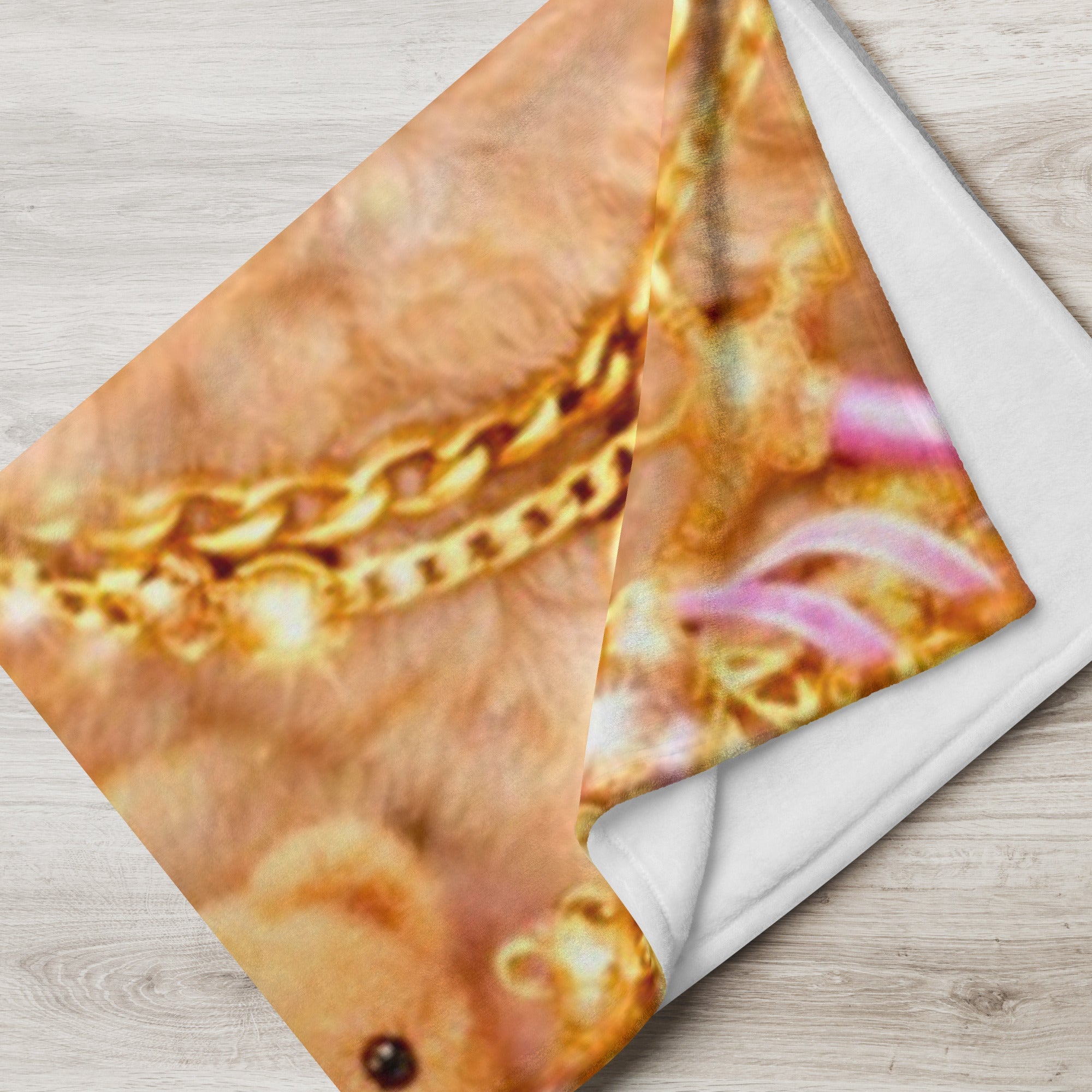 CGE Teddy Glam Kuscheldecke – Pomeranian mit Goldketten Design ✨🐶 - CGE Teddy Couture