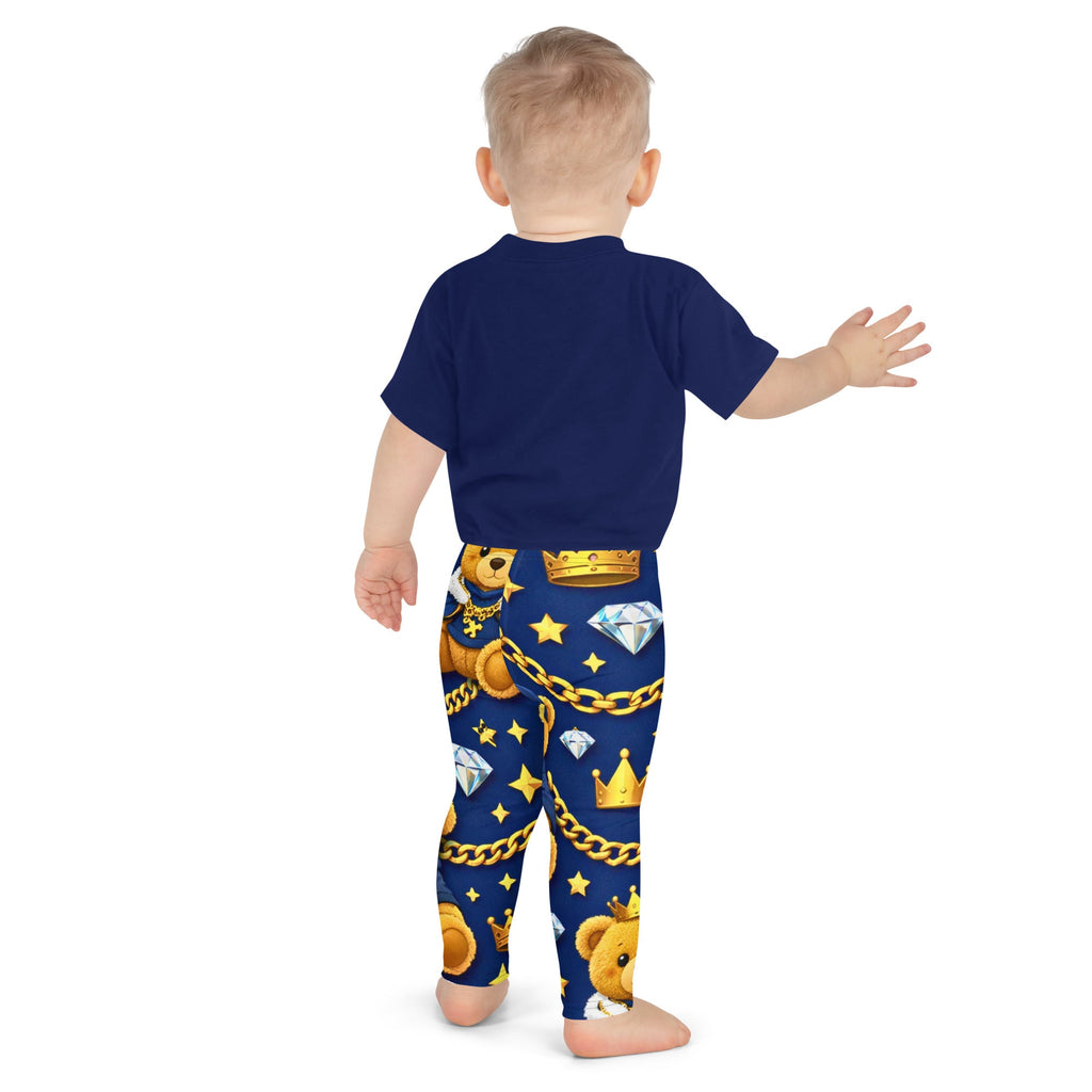 CGE Teddy Prince Kinder Leggings – Baby & Kinder Designer Leggings Blau Gold - CGE Teddy Couture