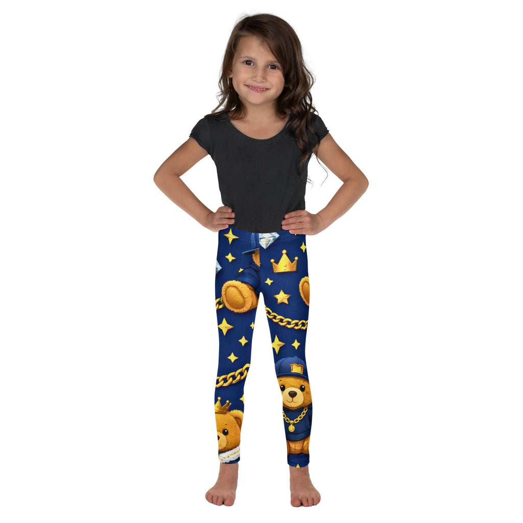 CGE Teddy Prince Kinder Leggings – Baby & Kinder Designer Leggings Blau Gold - CGE Teddy Couture