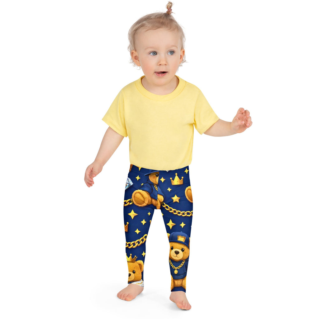 CGE Teddy Prince Kinder Leggings – Baby & Kinder Designer Leggings Blau Gold - CGE Teddy Couture