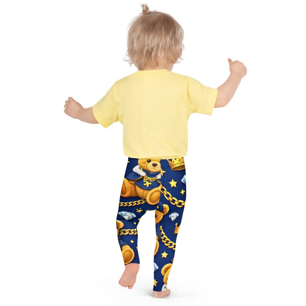 CGE Teddy Prince Kinder Leggings – Baby & Kinder Designer Leggings Blau Gold - CGE Teddy Couture
