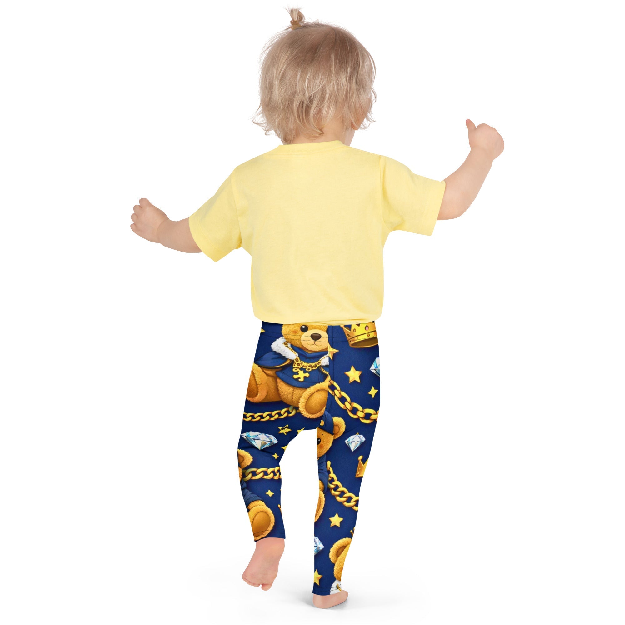CGE Teddy Prince Kinder Leggings – Baby & Kinder Designer Leggings Blau Gold - CGE Teddy Couture