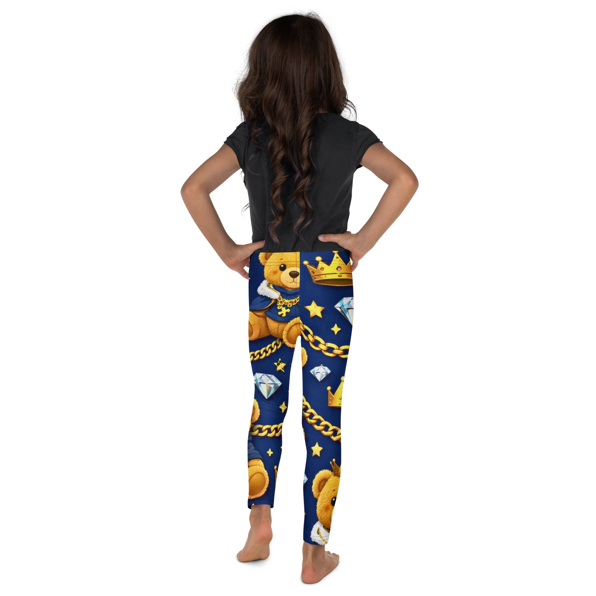 CGE Teddy Prince Kinder Leggings – Baby & Kinder Designer Leggings Blau Gold - CGE Teddy Couture