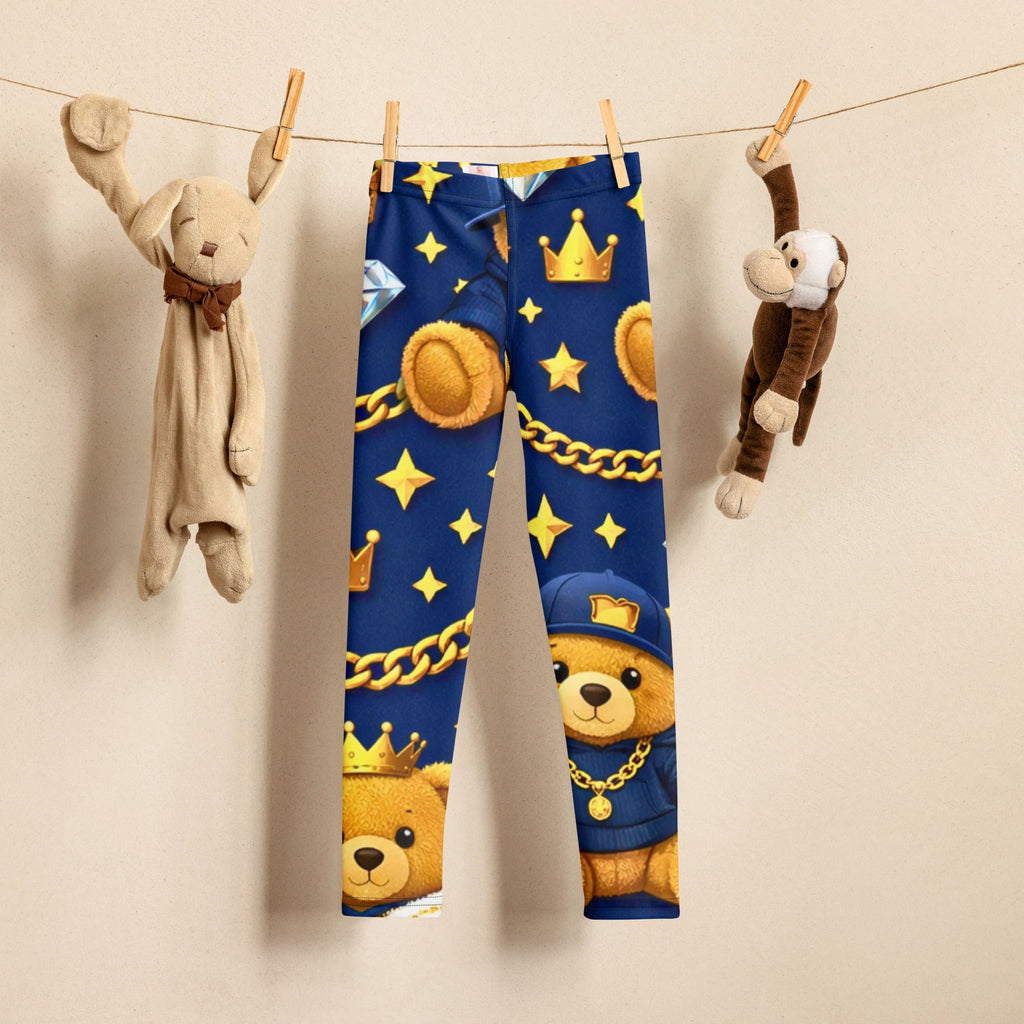 CGE Teddy Prince Kinder Leggings – Baby & Kinder Designer Leggings Blau Gold - CGE Teddy Couture