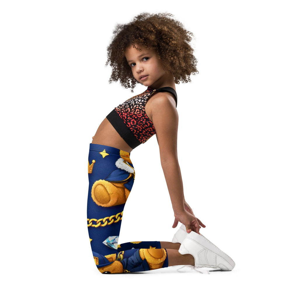 CGE Teddy Prince Kinder Leggings – Baby & Kinder Designer Leggings Blau Gold - CGE Teddy Couture