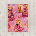 CGE Teddy Princess Decke – Luxus Baby & Kinder Designer Kuscheldecke Pink Gold - CGE Teddy Couture