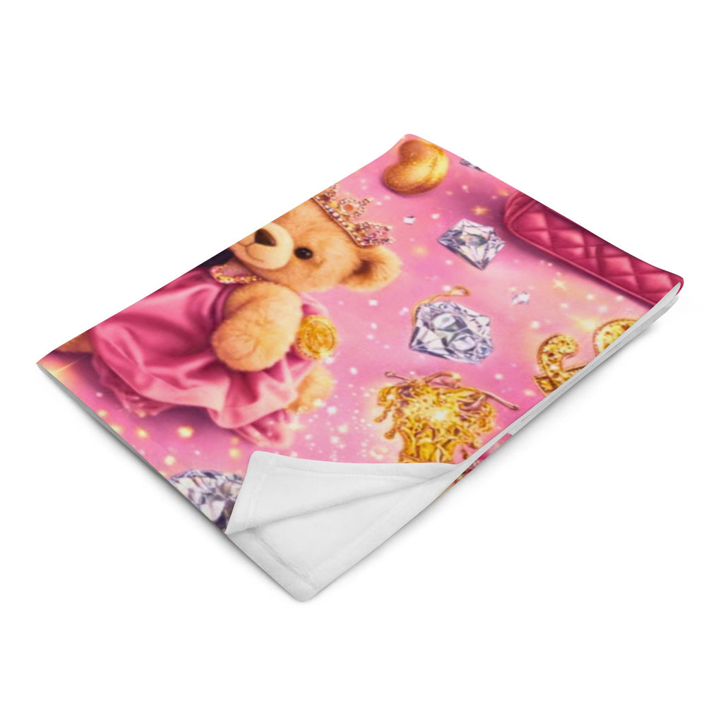 CGE Teddy Princess Decke – Luxus Baby & Kinder Designer Kuscheldecke Pink Gold - CGE Teddy Couture