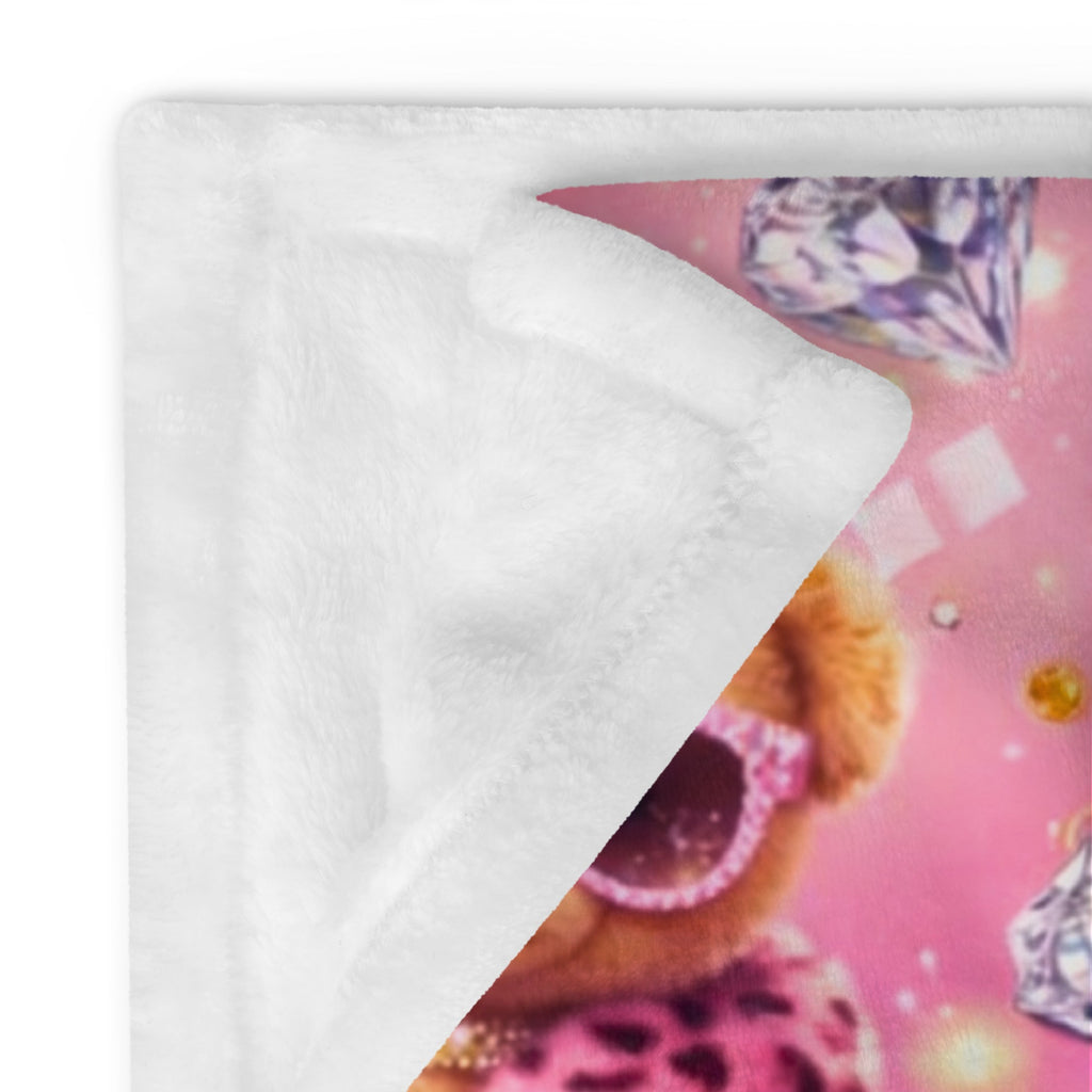 CGE Teddy Princess Decke – Luxus Baby & Kinder Designer Kuscheldecke Pink Gold - CGE Teddy Couture