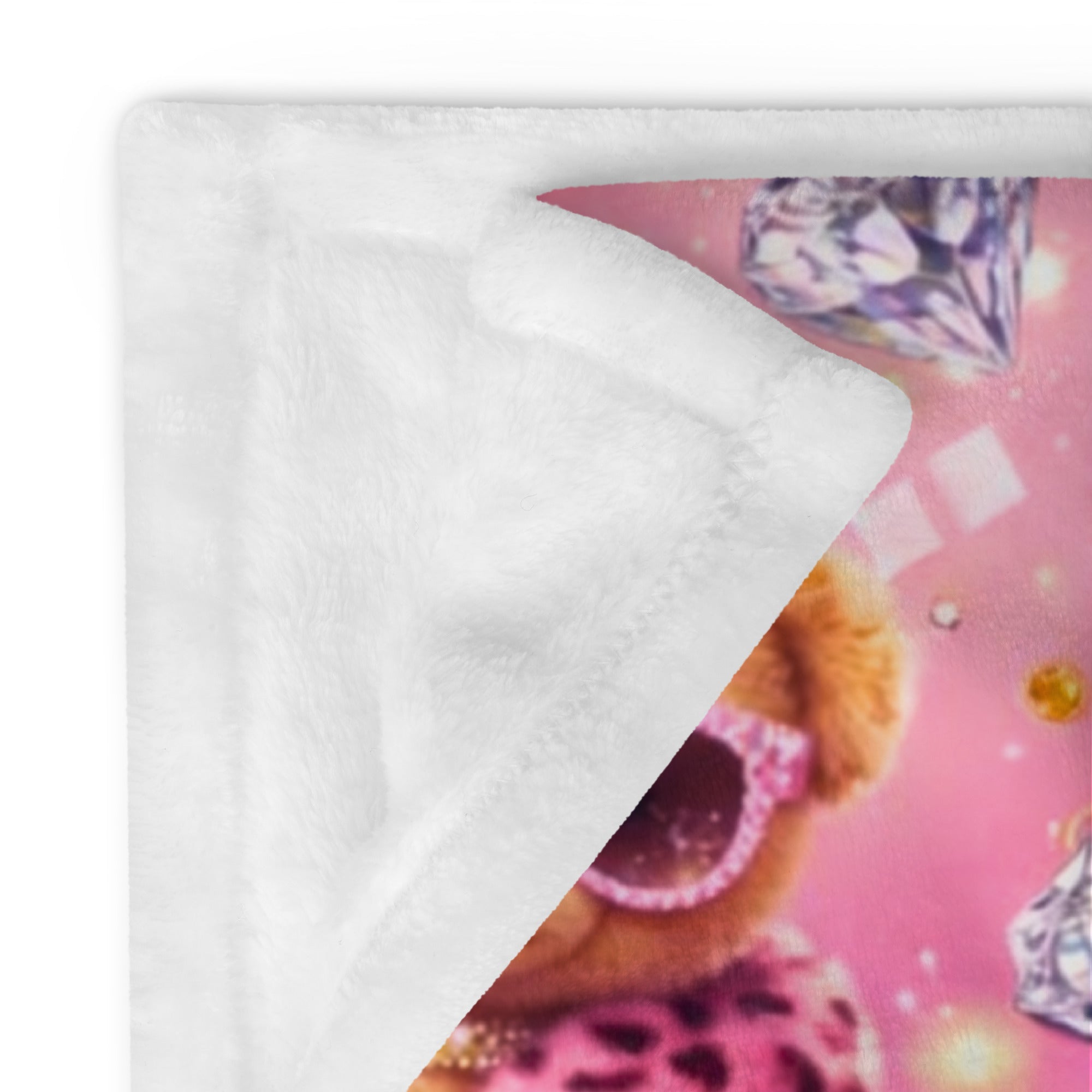 CGE Teddy Princess Decke – Luxus Baby & Kinder Designer Kuscheldecke Pink Gold - CGE Teddy Couture