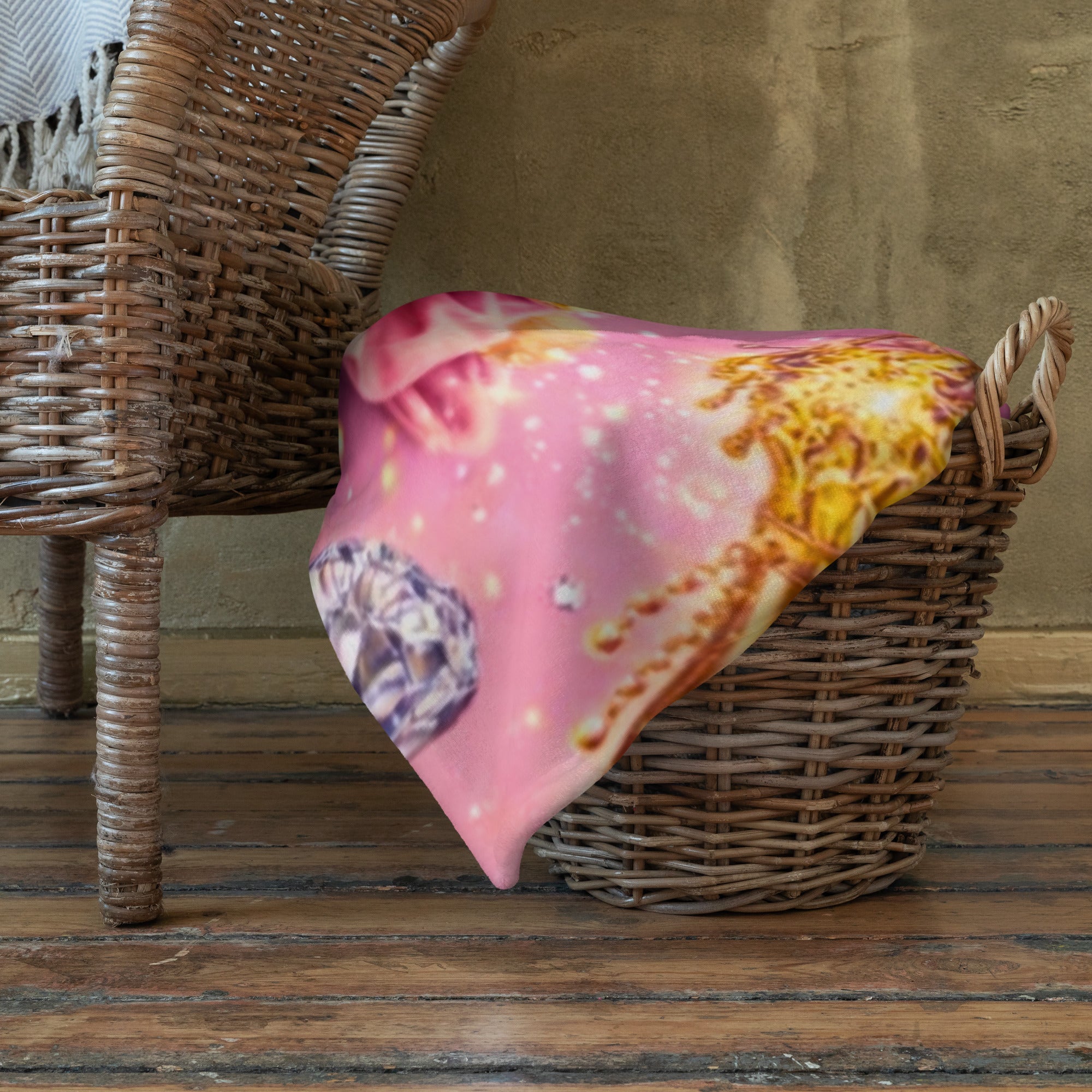 CGE Teddy Princess Decke – Luxus Baby & Kinder Designer Kuscheldecke Pink Gold - CGE Teddy Couture