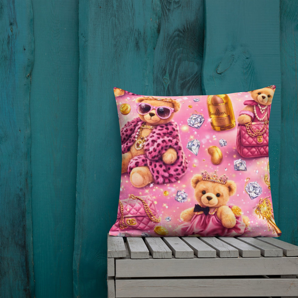 CGE Teddy Princess Kissen – Luxus Baby & Kinder Designer Kissen Pink Gold - CGE Teddy Couture