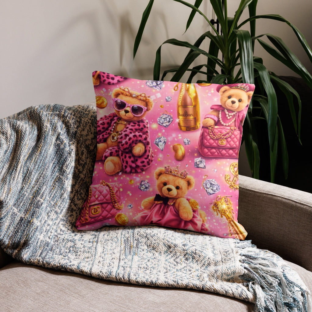CGE Teddy Princess Kissen – Luxus Baby & Kinder Designer Kissen Pink Gold - CGE Teddy Couture