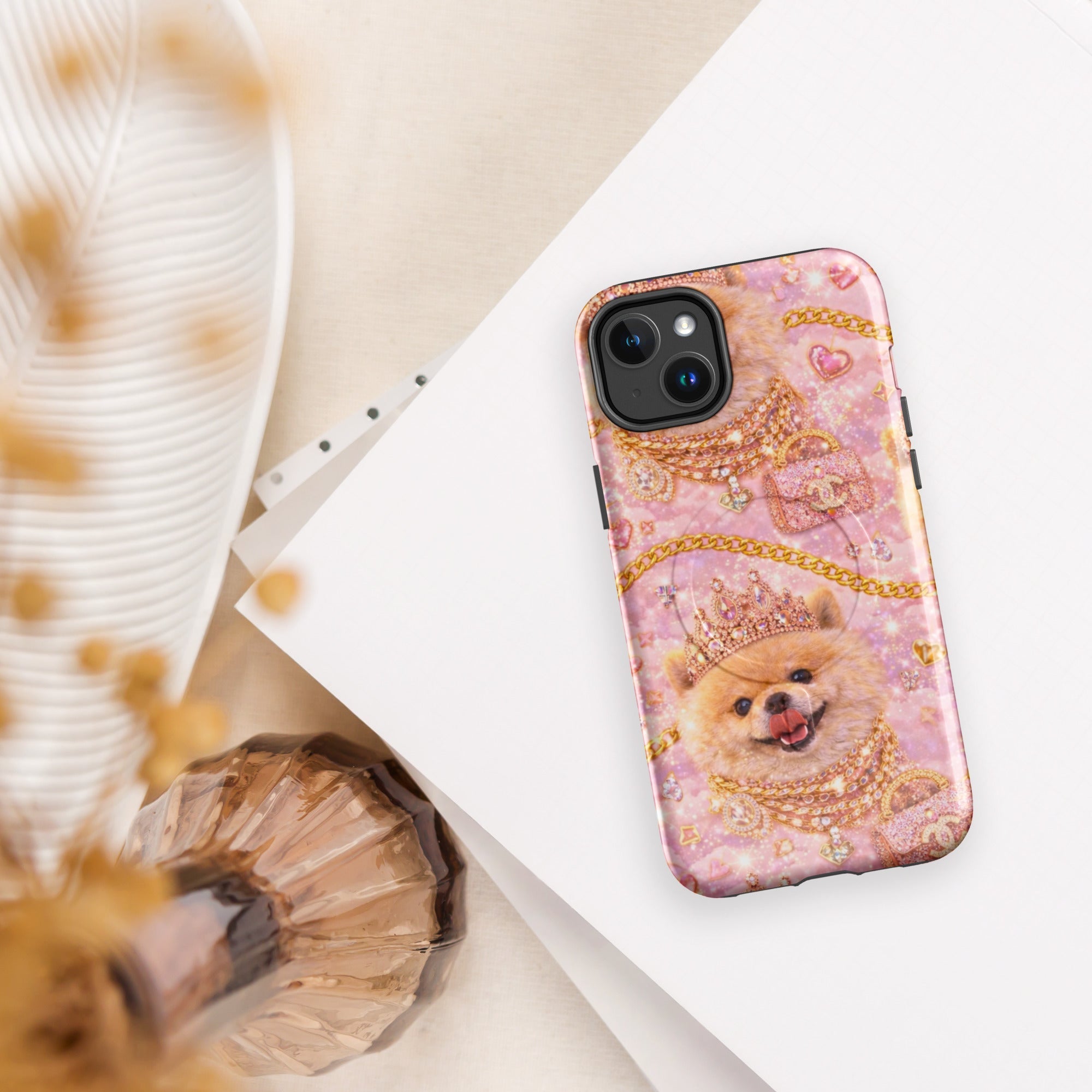 Kiko Glam iPhone Hardcase 👑🐶 | Luxury Handyhülle Pink Gold | Limited Edition - CGE Teddy Couture