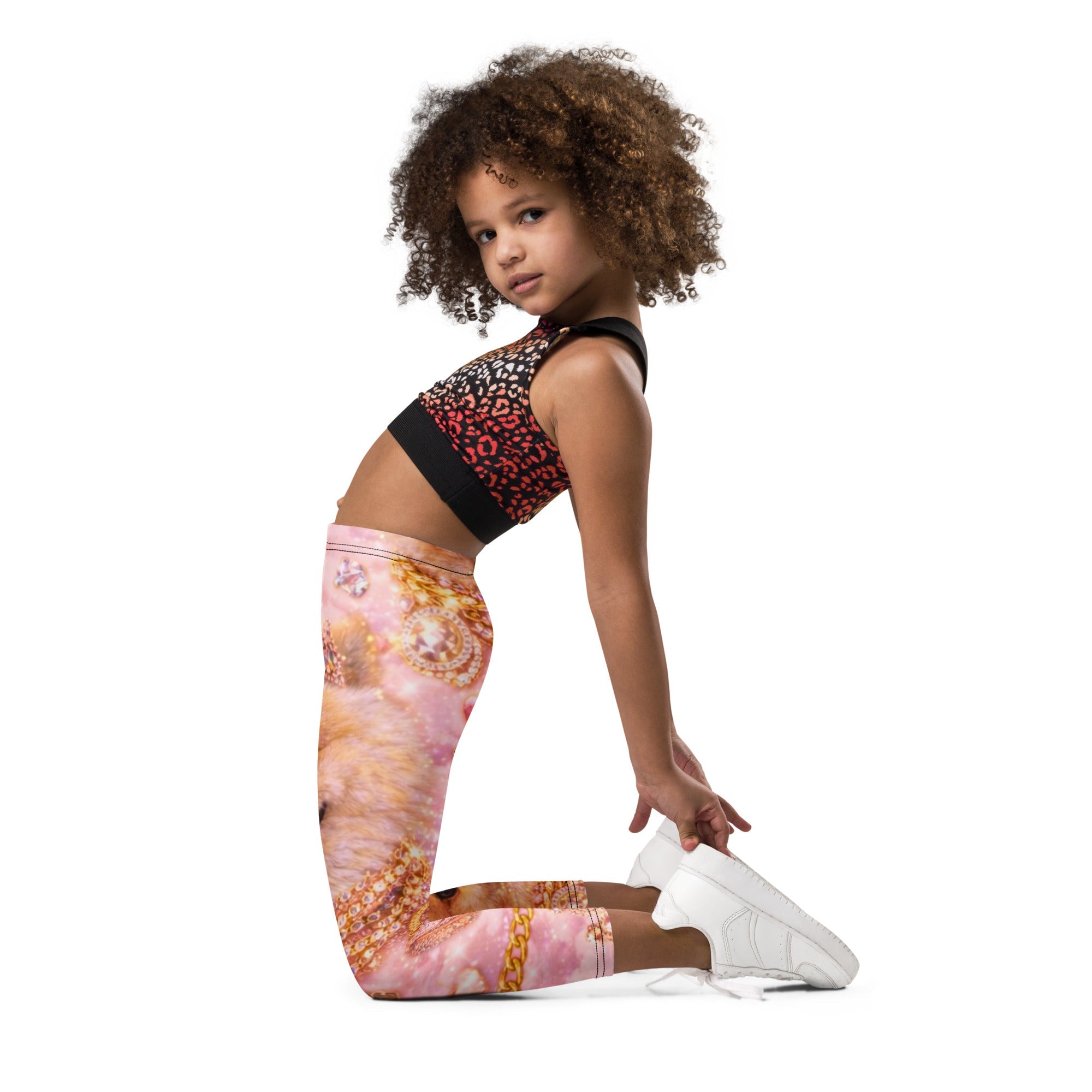 Kiko Glam Kinder Leggings 👑🐶 | Luxury Baby Leggings Pink Gold | Limited Edition - CGE Teddy Couture