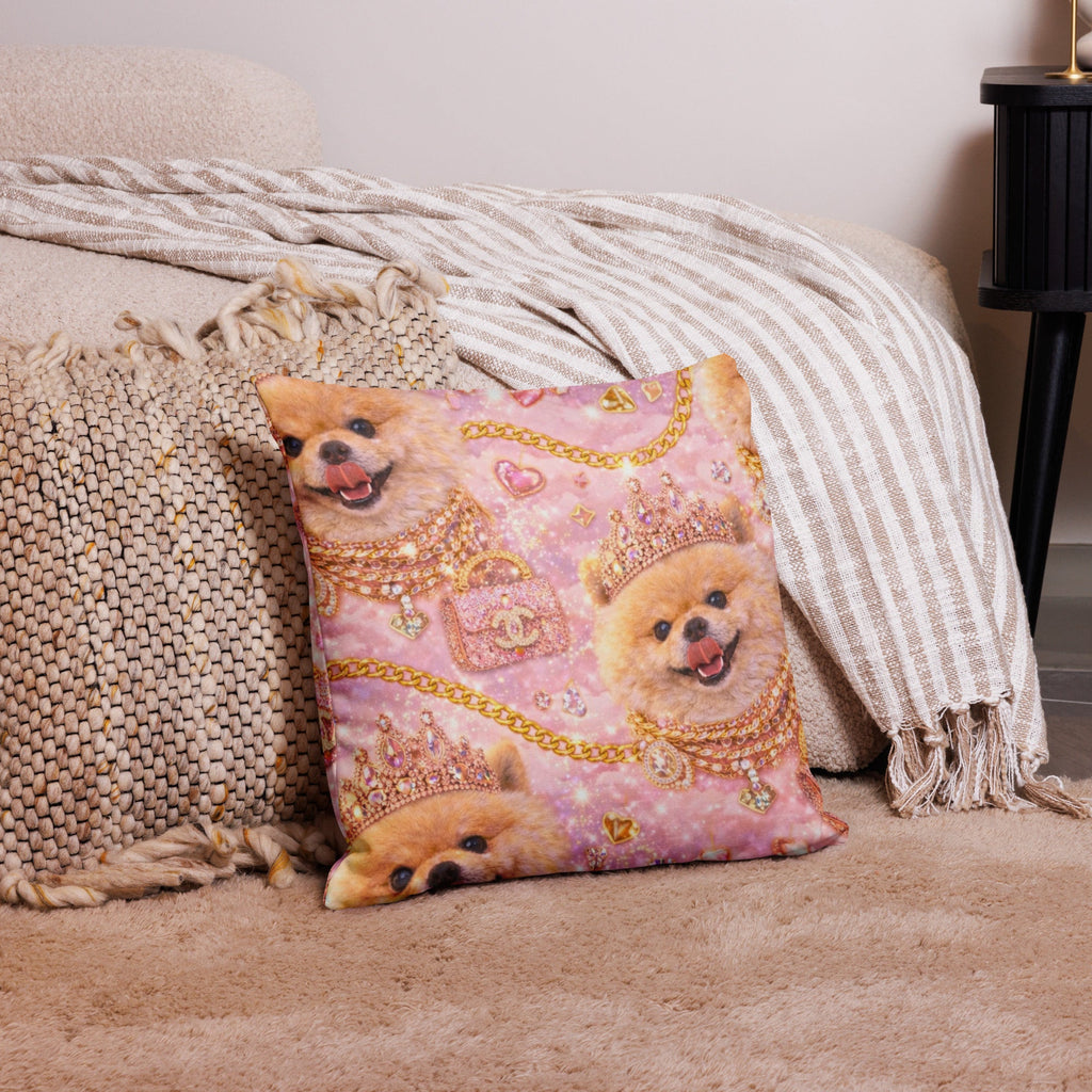 Kiko Glam Kissen 👑🐶 | Luxury Dekokissen Pink Gold | Limited Edition - CGE Teddy Couture