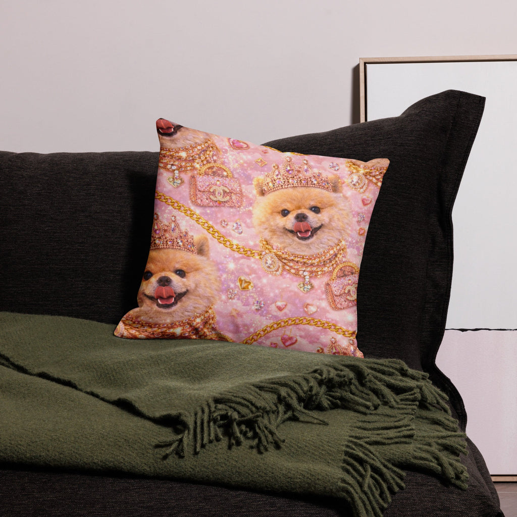 Kiko Glam Kissen 👑🐶 | Luxury Dekokissen Pink Gold | Limited Edition - CGE Teddy Couture