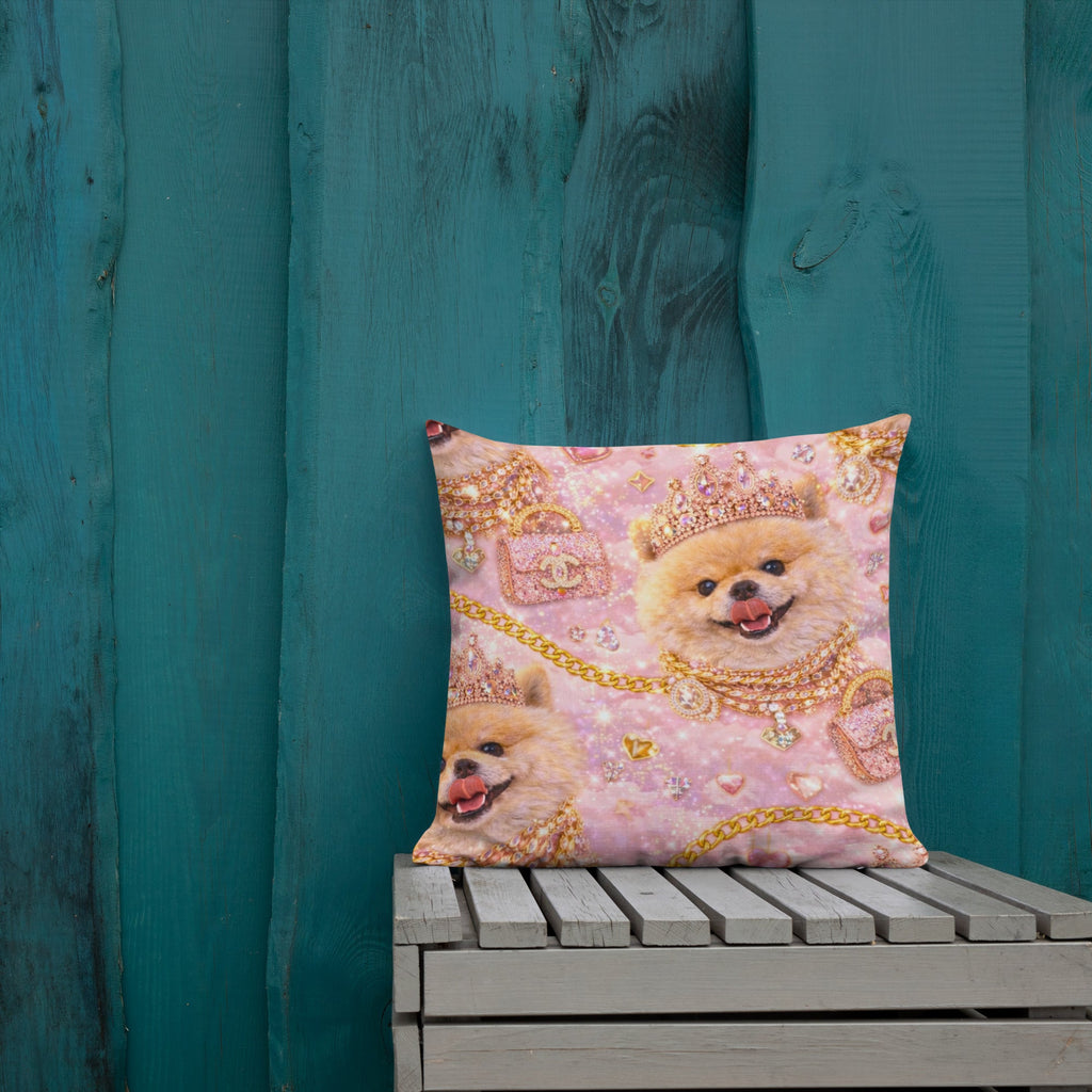 Kiko Glam Kissen 👑🐶 | Luxury Dekokissen Pink Gold | Limited Edition - CGE Teddy Couture