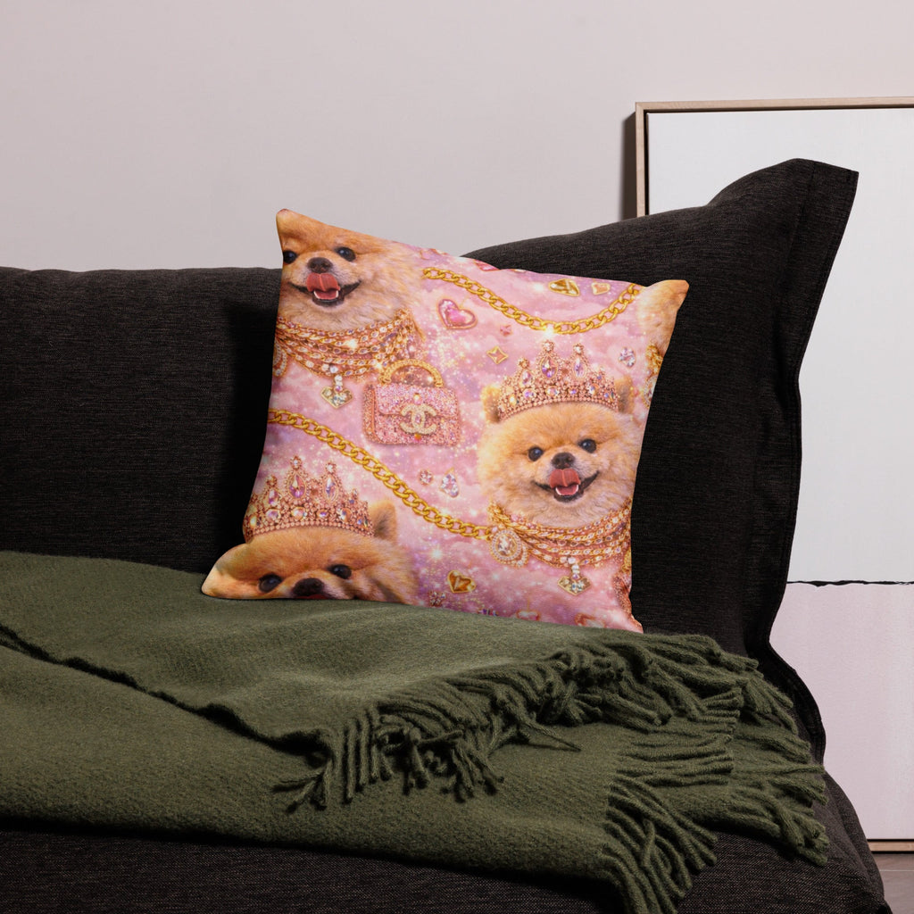 Kiko Glam Kissen 👑🐶 | Luxury Dekokissen Pink Gold | Limited Edition - CGE Teddy Couture