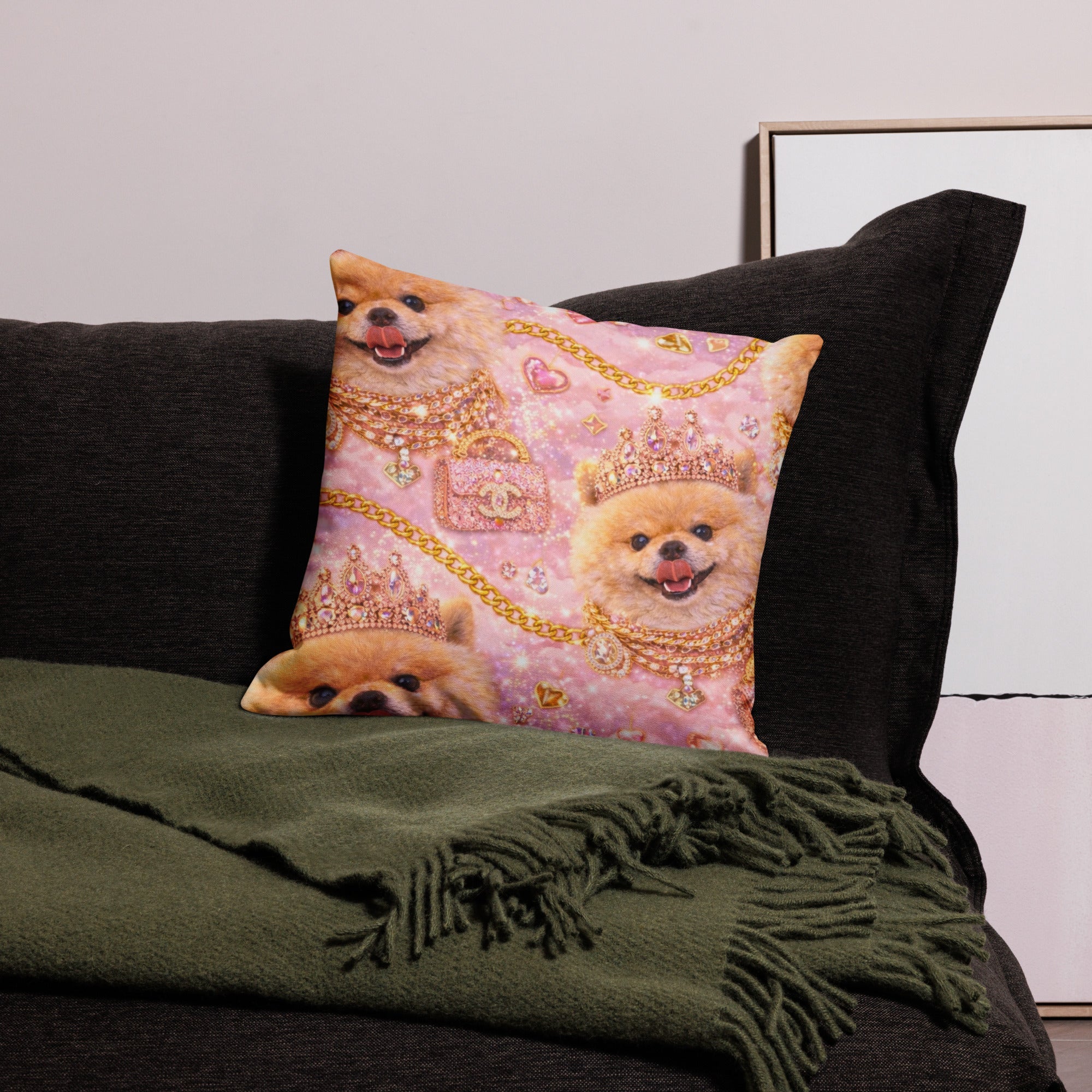 Kiko Glam Kissen 👑🐶 | Luxury Dekokissen Pink Gold | Limited Edition - CGE Teddy Couture