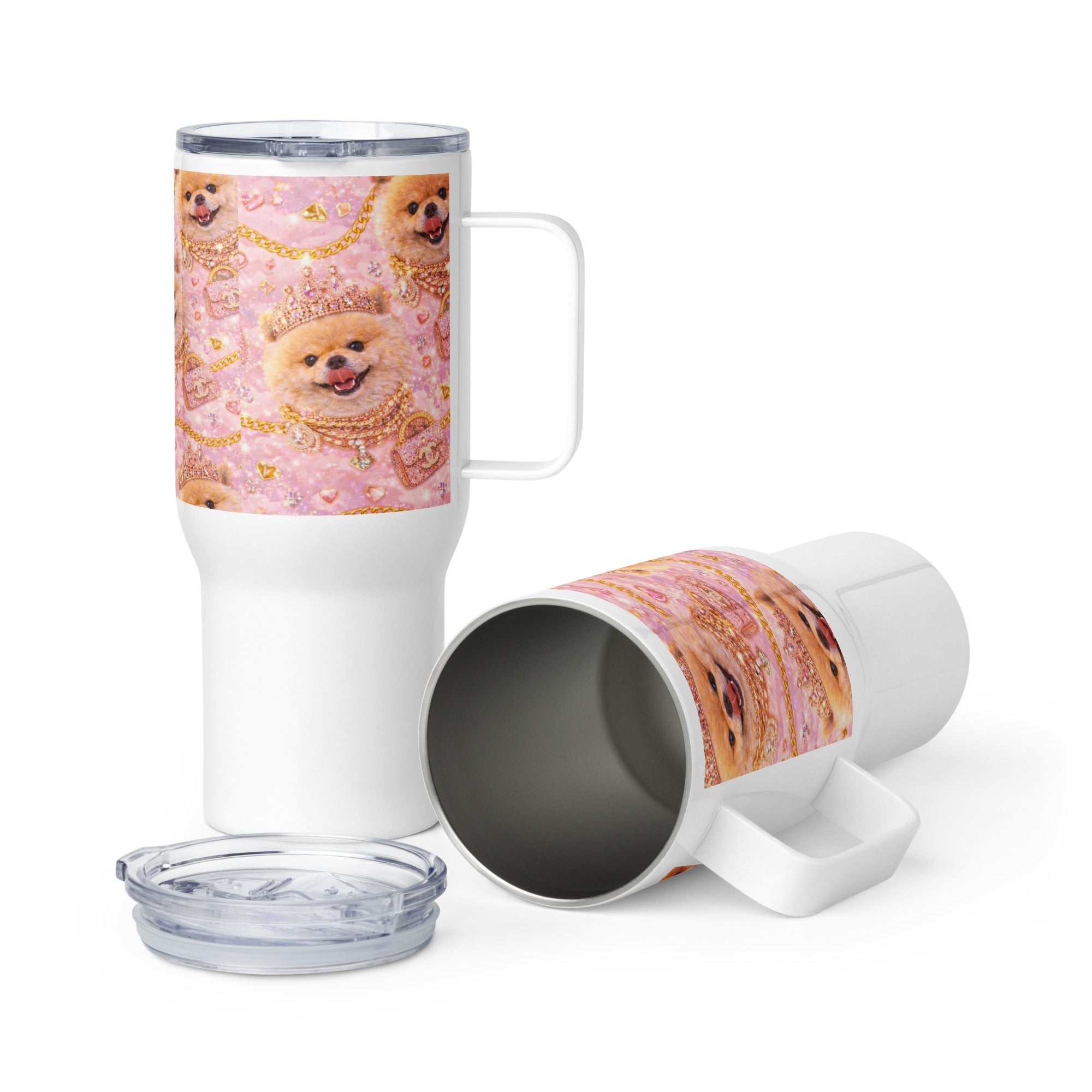 Kiko Glam Travel Mug 👑🐶 | Luxury Thermobecher mit Griff | Limited Edition - CGE Teddy Couture