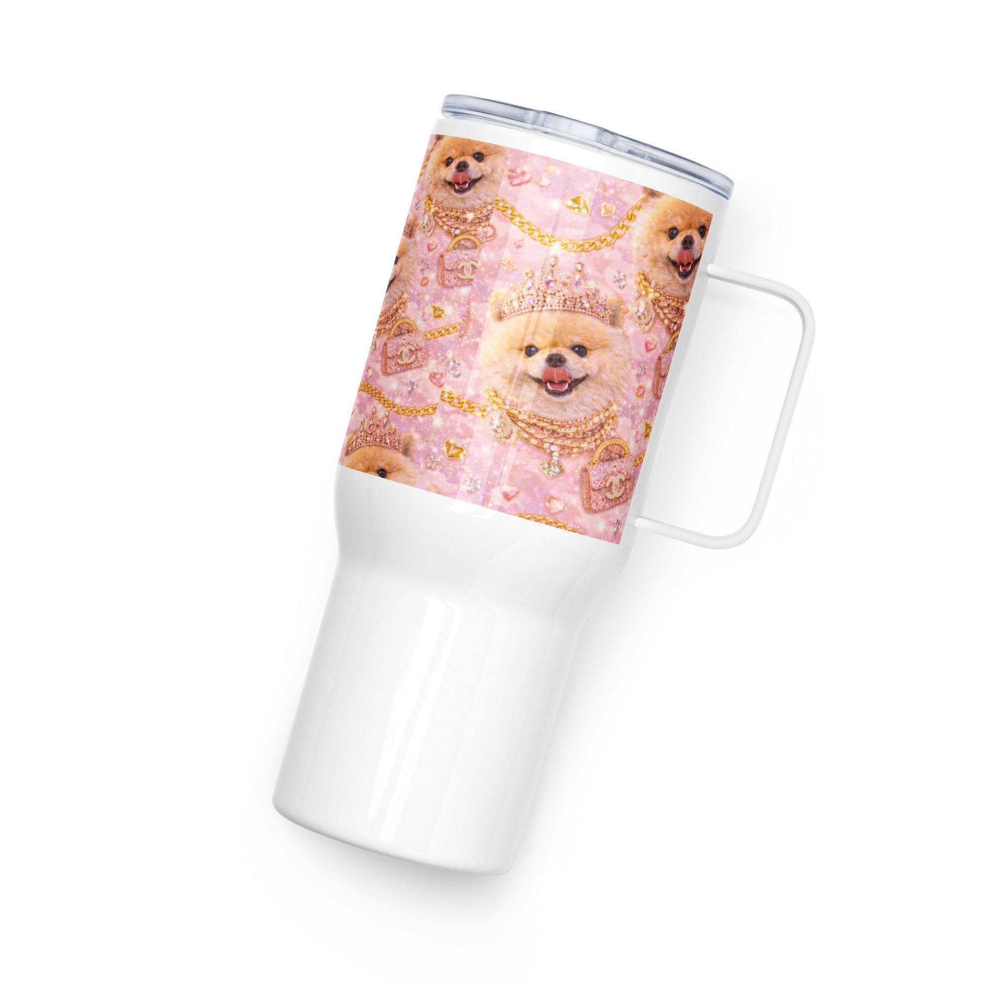 Kiko Glam Travel Mug 👑🐶 | Luxury Thermobecher mit Griff | Limited Edition - CGE Teddy Couture