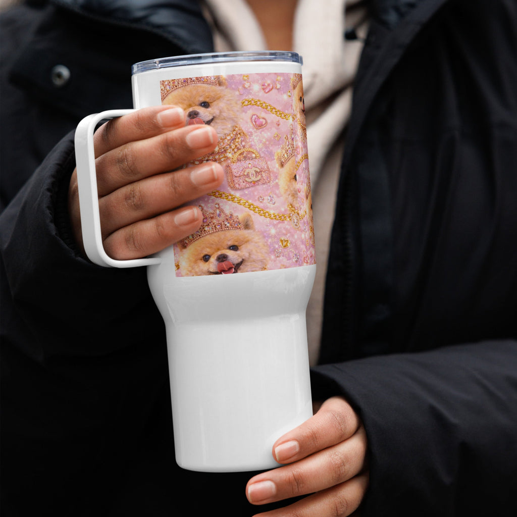 Kiko Glam Travel Mug 👑🐶 | Luxury Thermobecher mit Griff | Limited Edition - CGE Teddy Couture