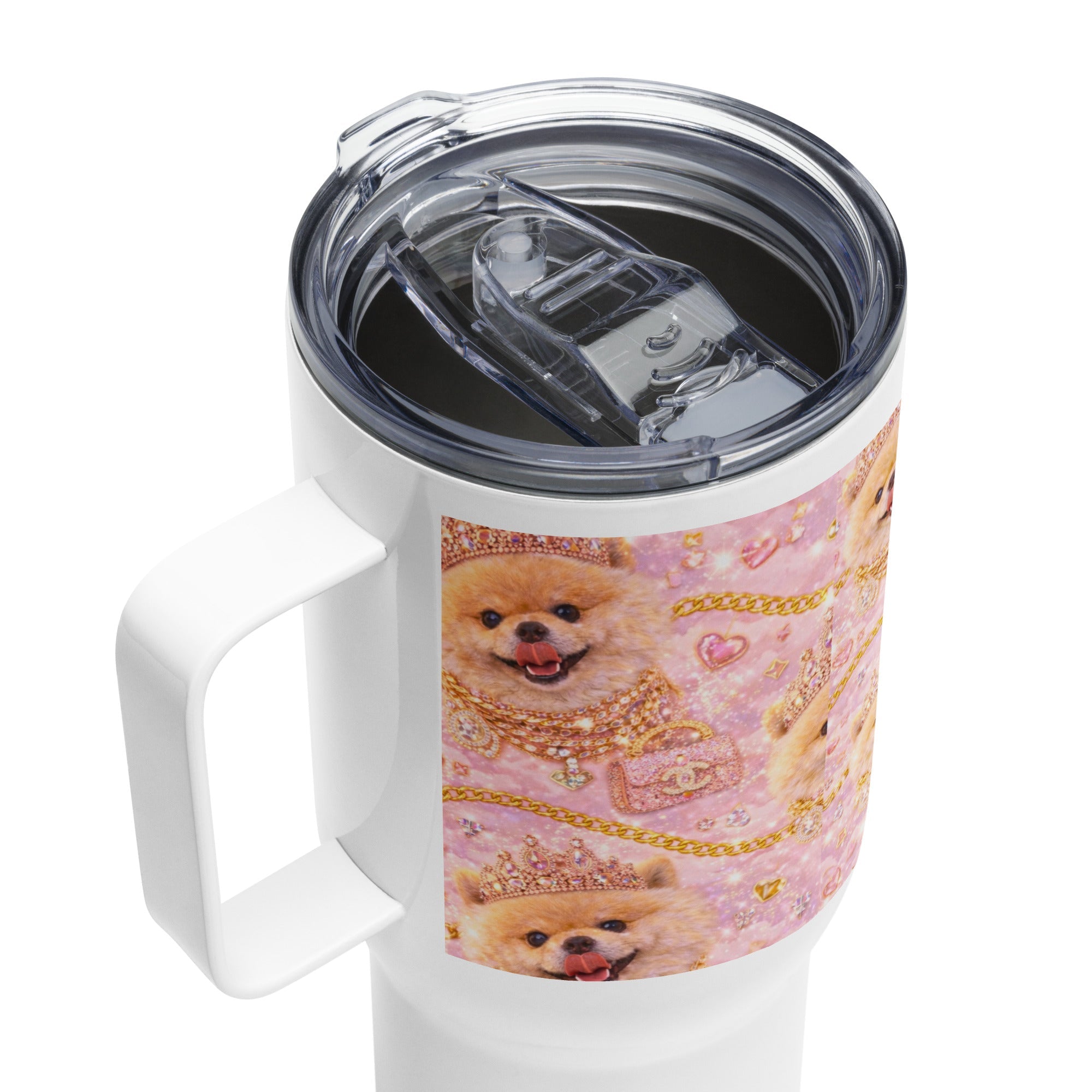 Kiko Glam Travel Mug 👑🐶 | Luxury Thermobecher mit Griff | Limited Edition - CGE Teddy Couture