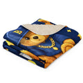 Luxuriöse Teddy Designer Decke in Blau & Gold – perfekt für Babys & Kinder mit Stil - CGE Teddy Couture