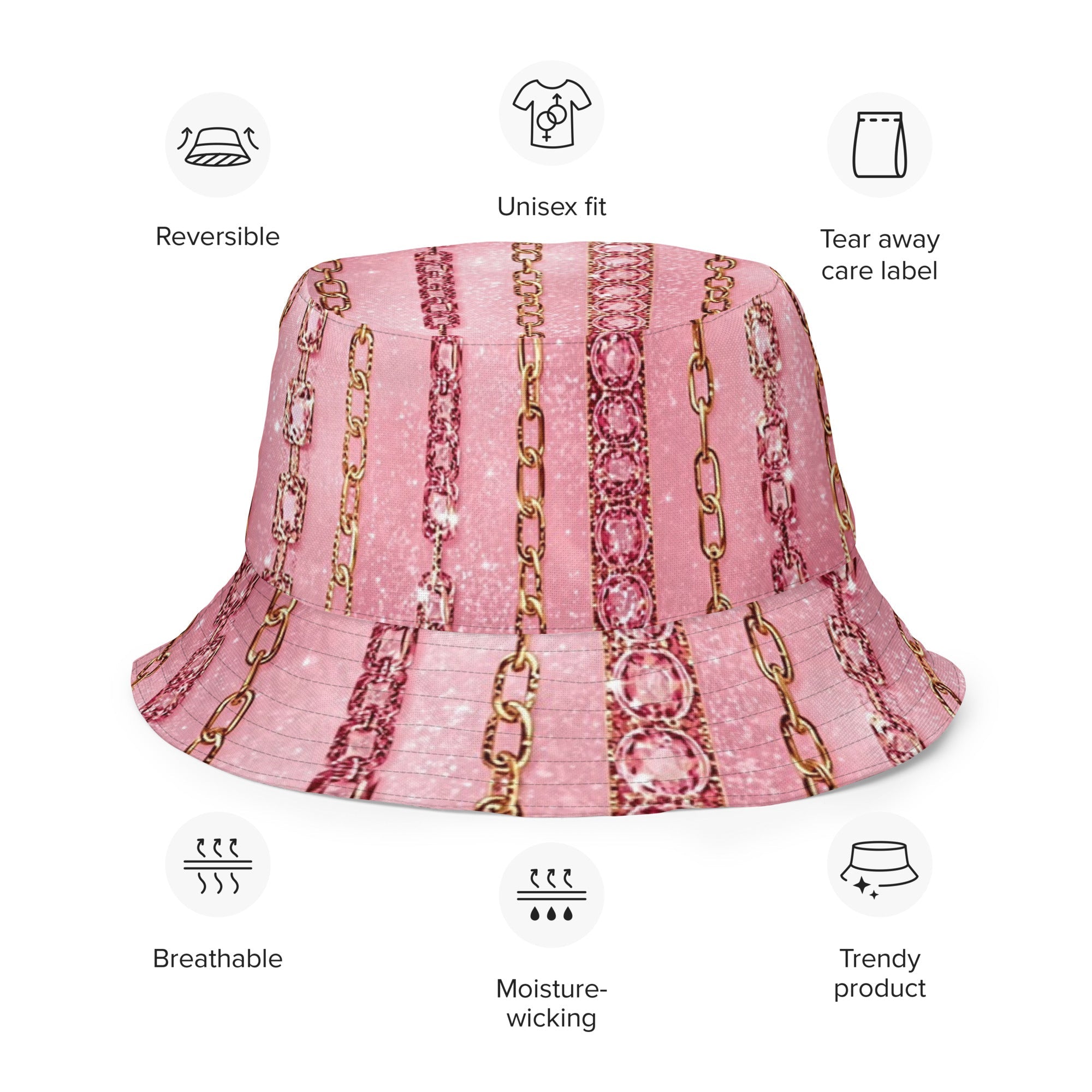 Luxury Chain Bucket Hat – Glam Streetstyle Sonnenhut | Gold Chain Design | Boss Babe Statement Hat - CGE Teddy Couture