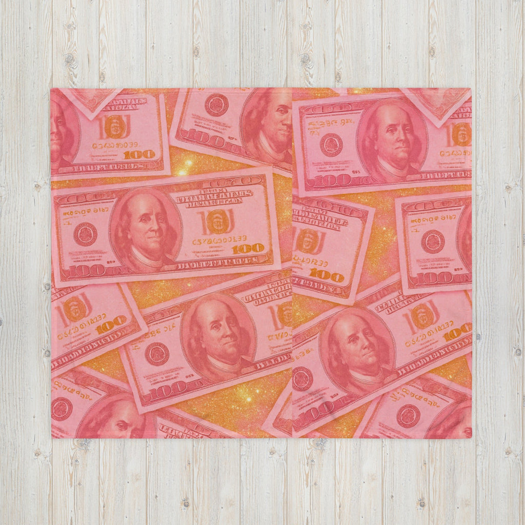 „Pink Money Decke – Luxury Dollar Blanket | Boss Babe Edition - CGE Teddy Couture
