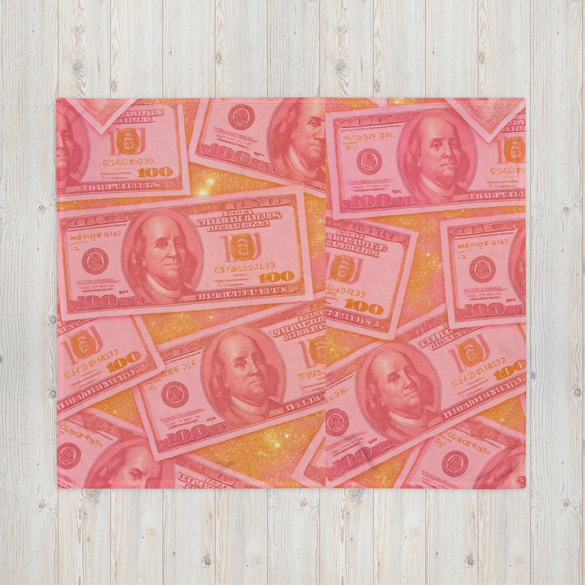 „Pink Money Decke – Luxury Dollar Blanket | Boss Babe Edition - CGE Teddy Couture