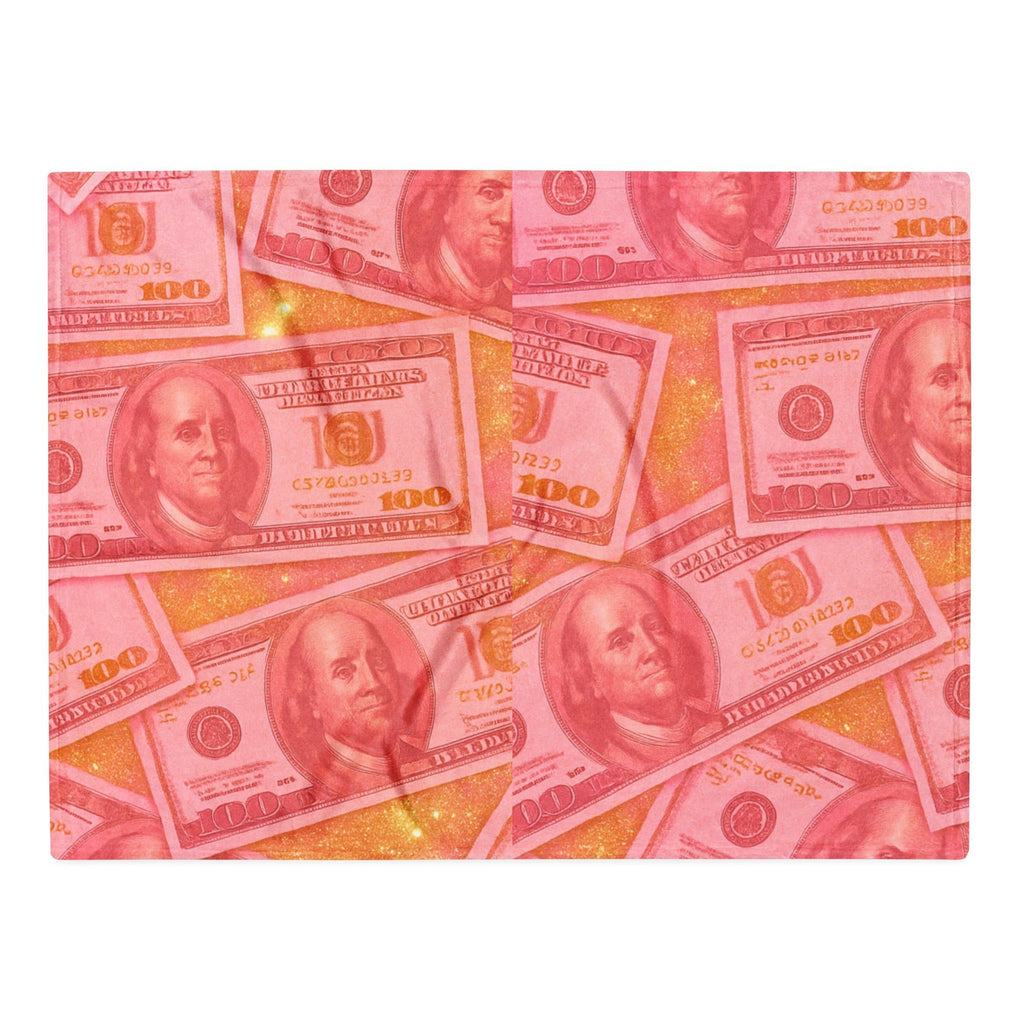 „Pink Money Decke – Luxury Dollar Blanket | Boss Babe Edition - CGE Teddy Couture